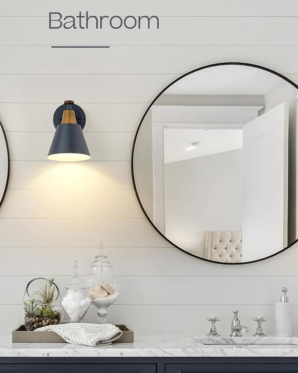 Femila 1-Light Wall Sconces, Modern Sconces Wall Lighting With Hammered Metal Shade, Bathroom Vanity Light Fixtures Wall Lamp Fo