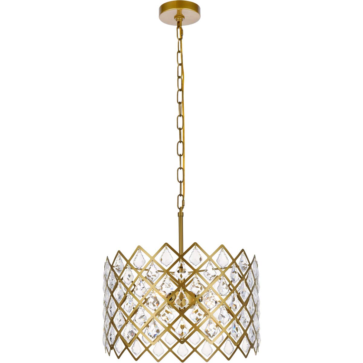 Elegant Lighting Indoor Modern Home Decorative Bright Ceiling Light Lyla 16 inch Pendant in Brass