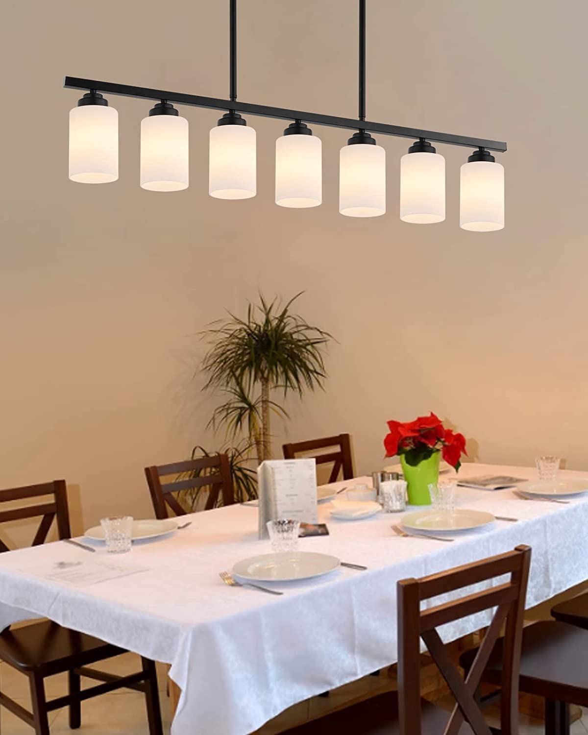 6-Pack White Frosted Glass Shade Covers, Elegant Glass Lamp Shade Replacements For Light Fixtures, 1-5/8-Inch Fitter Cylinder Gl
