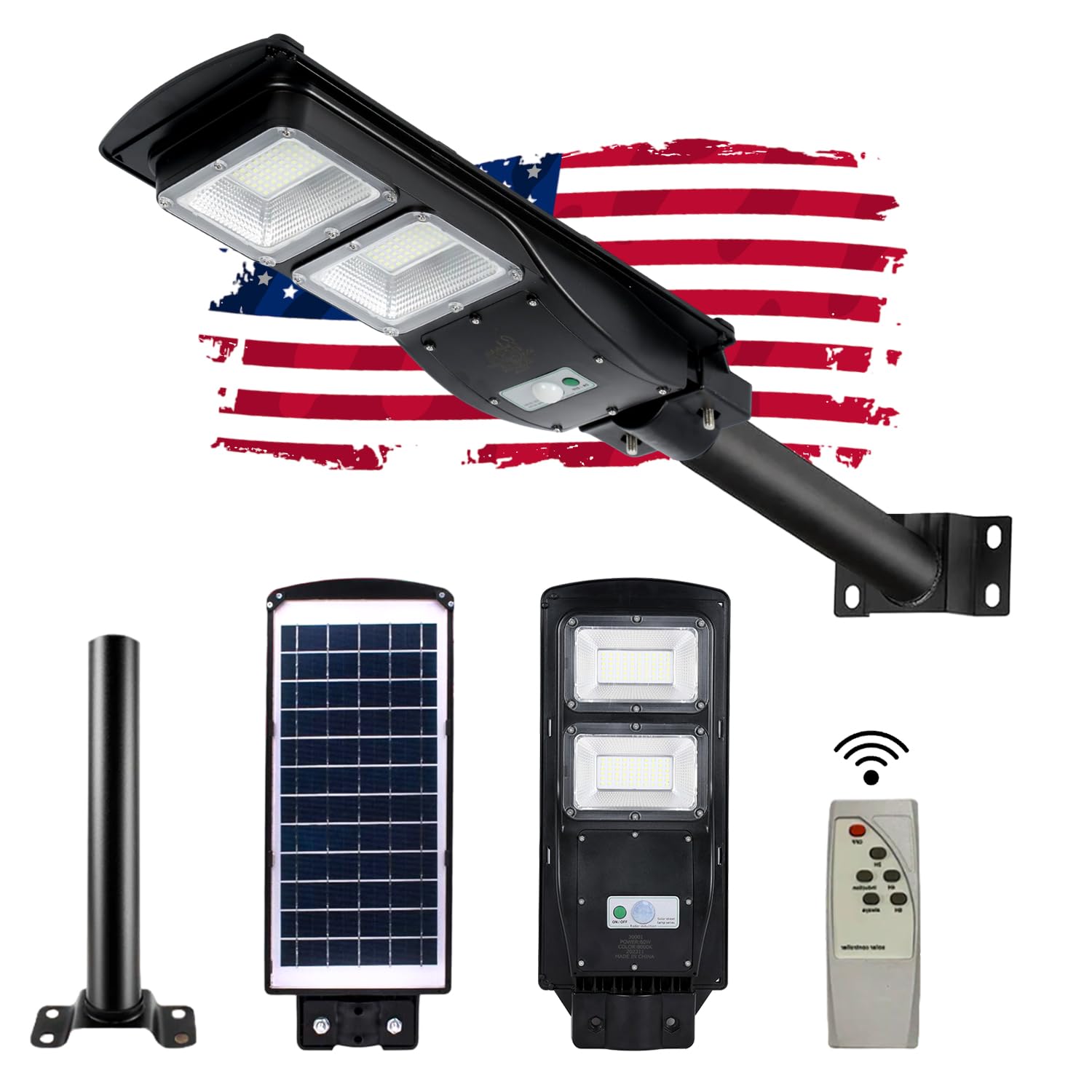 Solar Street Lights Outdoor Waterproof LED Lamp,6000 Lumens Flood Light,Motion Sensor Security Night Light, Dusk to Dawn, Suitab