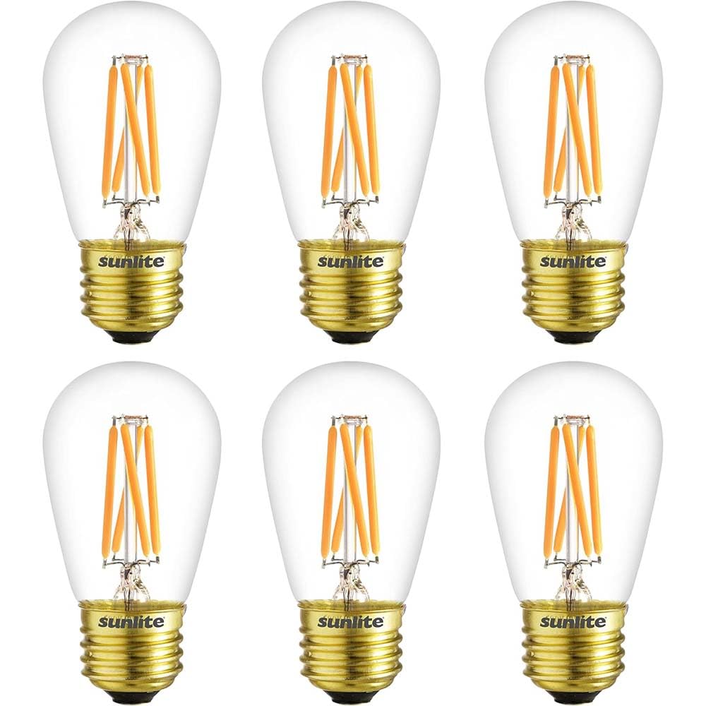 Sunlite 40322 LED S14 Glass Filament Style String Light Bulb, 4 Watts (25W Equivalent), 340 Lumens, Medium Base (E26), Dimmable,