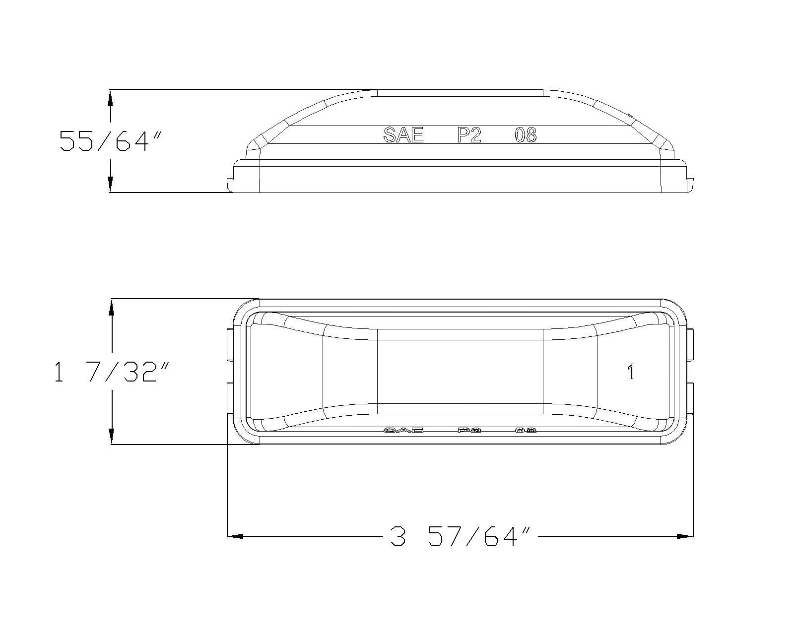 Lumitronics Rv Model 19 Series Thin Line Sealed Led Marker/Clearance Light (Amber)