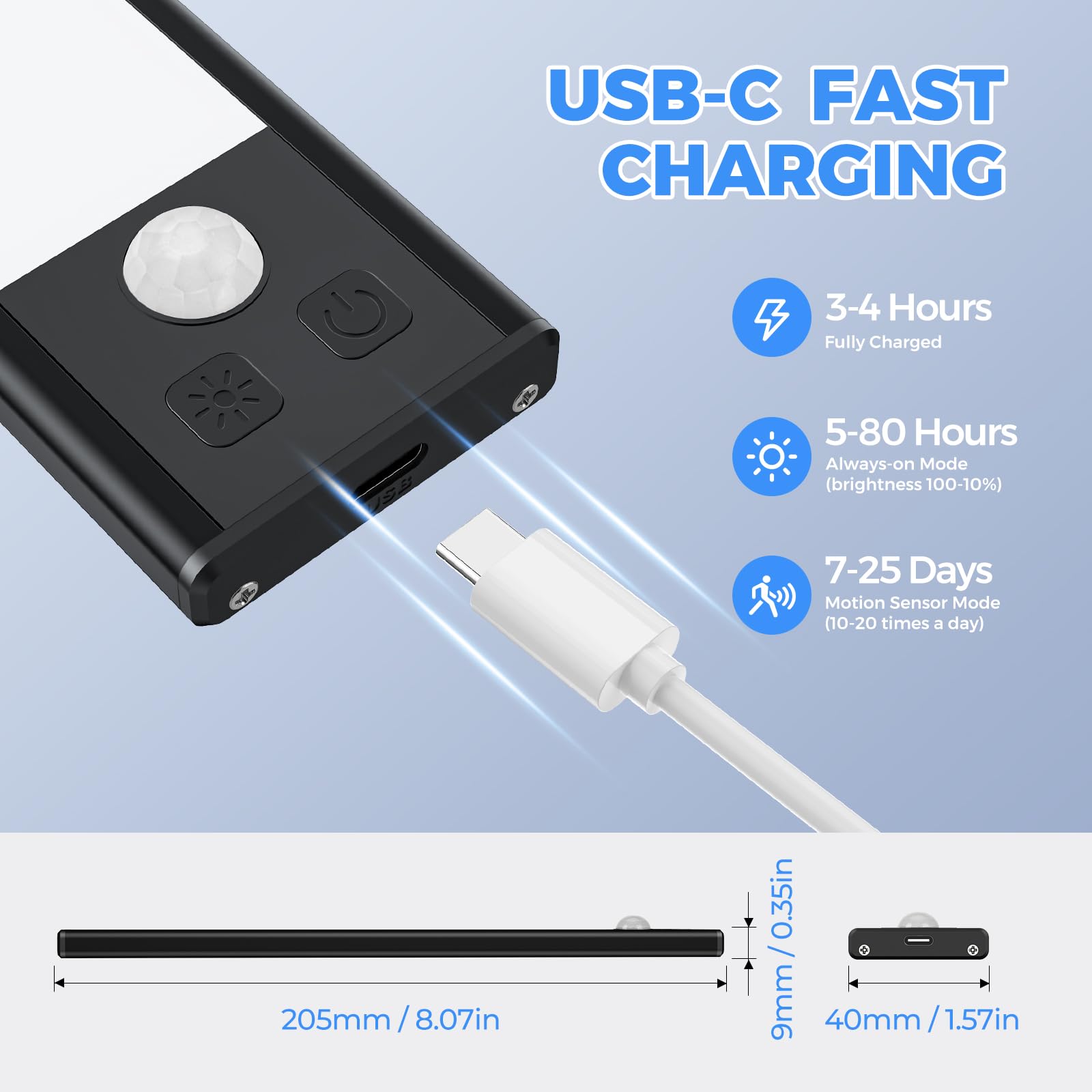 Dealgadgets 3 Pack Under Cabinet Led Lights, 32 Cold White Motion Sensor Lights, 8.07 Inch