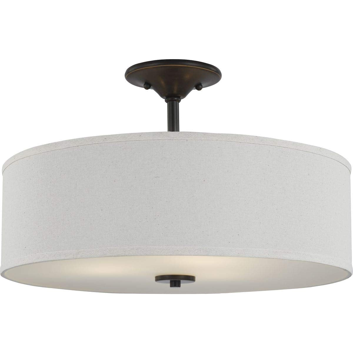 Progress Lighting Inspire Collection Antique Bronze Three-Light 18'' Semi-Flush Mount, 11.50X18.00X18.00