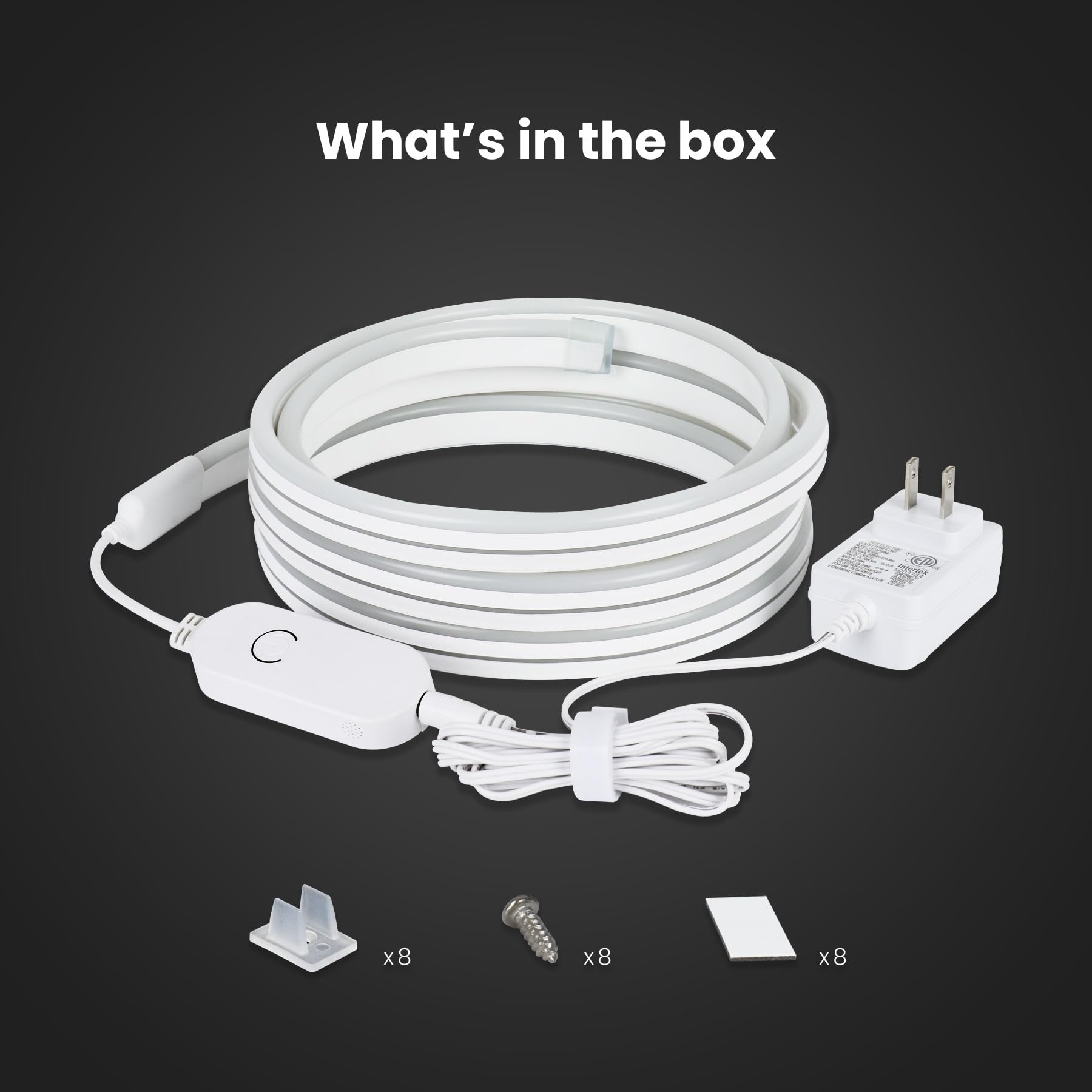 Feit Electric Smart Neon Strip Lights 10Ft, Flexible Rgbw Color Chasing Led Light Strip, 2.4Ghz Wifi Enabled, Works With Alexa A