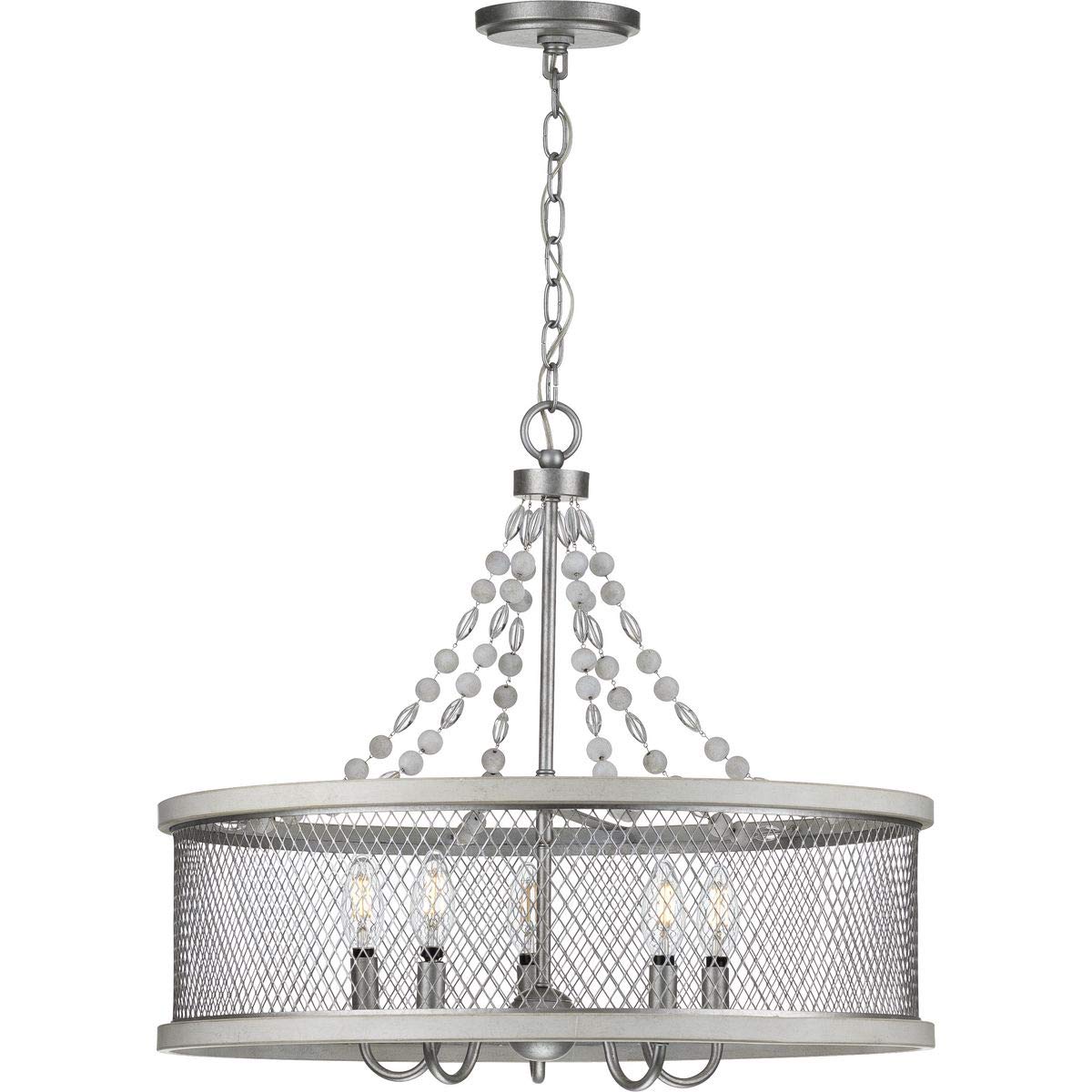 Progress Lighting Austelle 5-Light Farmhouse Chandelier, Galvanized Gray, 20"x24"x24", Alloy Steel, Model P400205-141