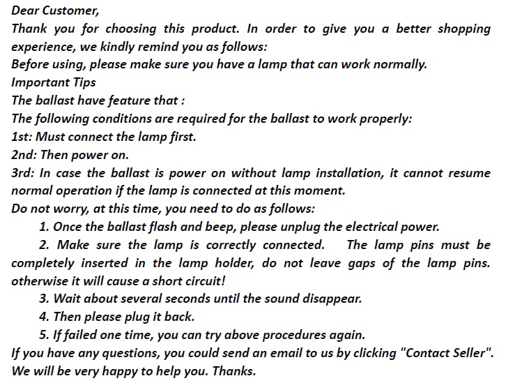 Realgoal Replacement 40W-55W Electrical Ballast