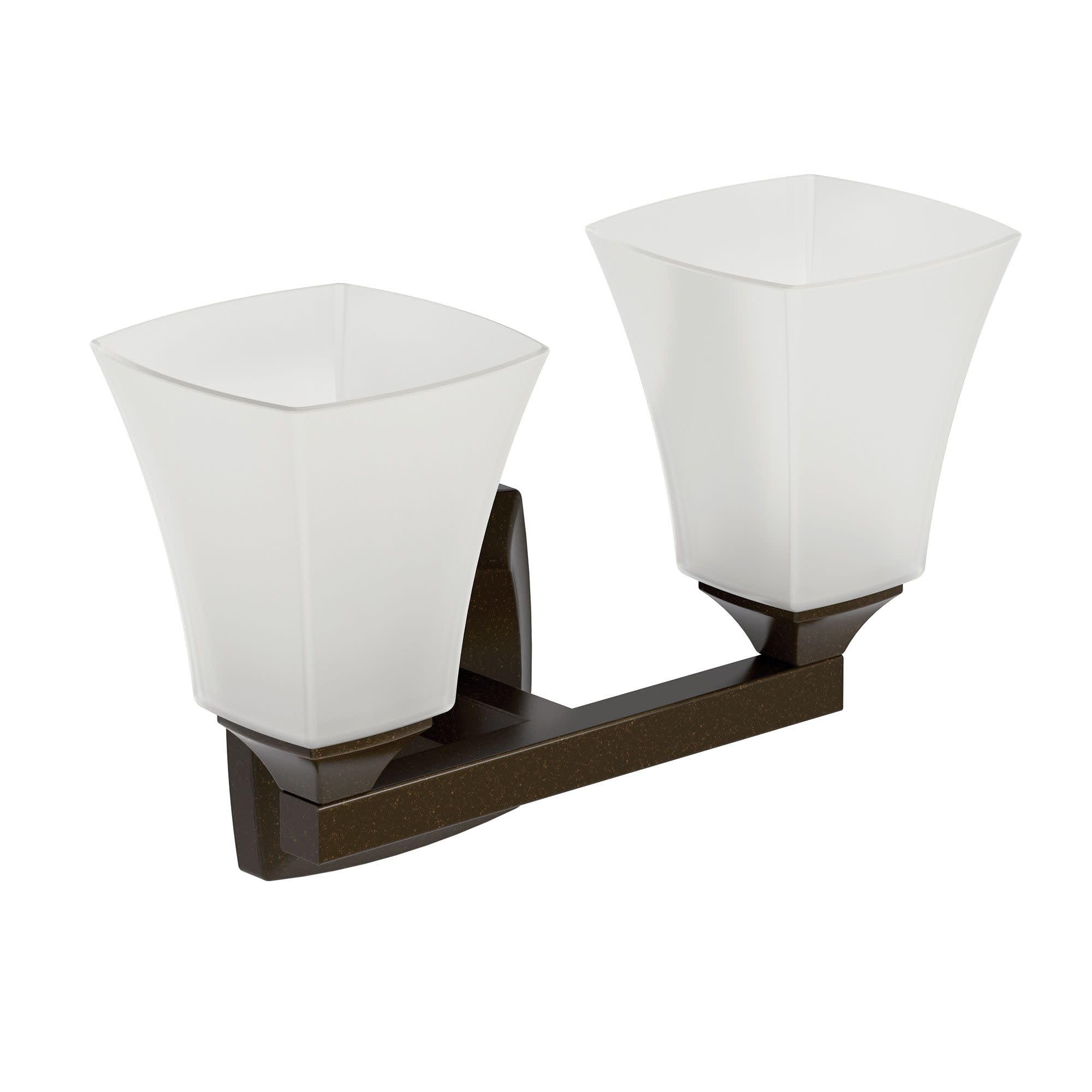 Moen Yb5162Orb Voss 2-Light Dual-Mount Bath Bathroom Vanity Fixture With Frosted Glass, Oil Rubbed Bronze