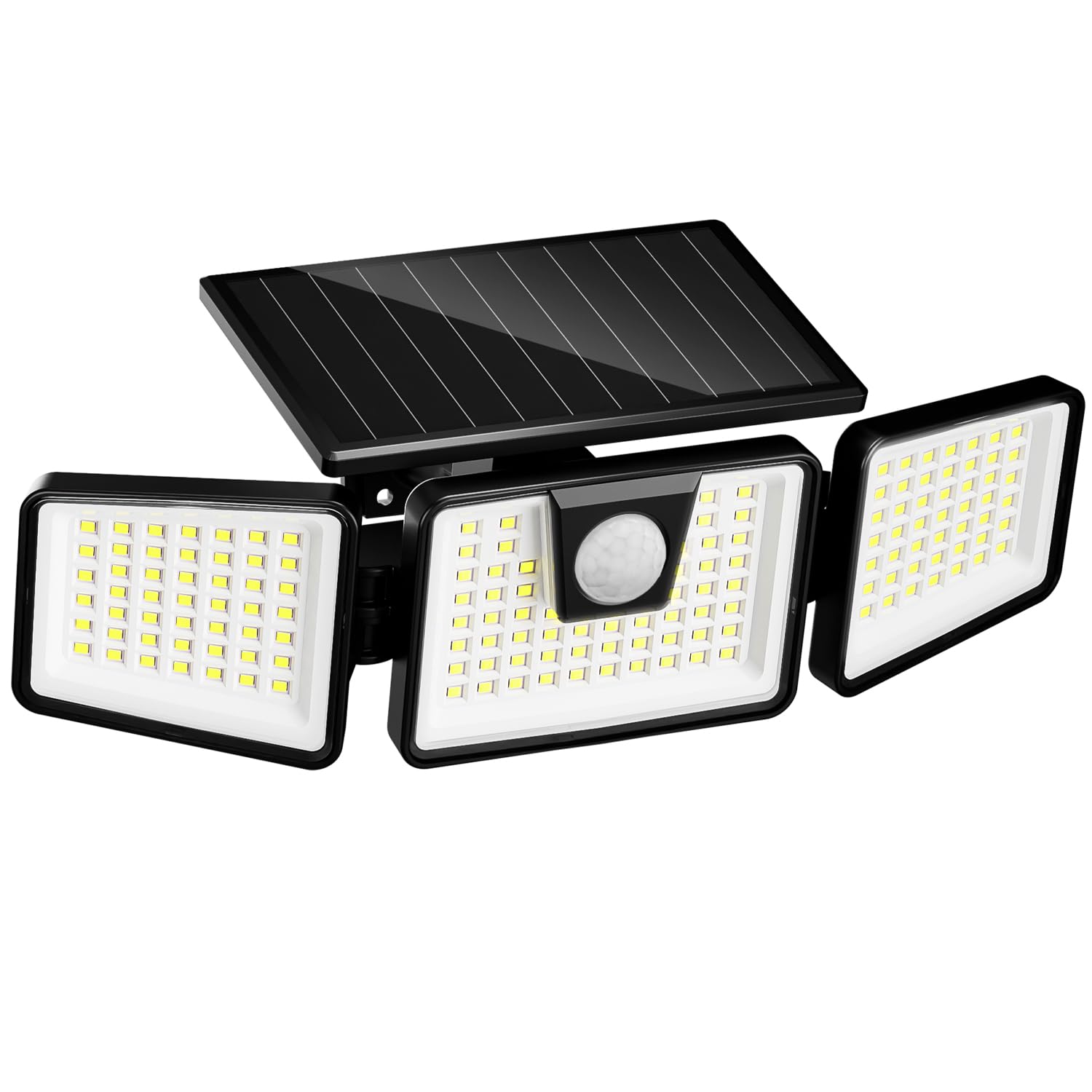 Incx Solar Motion Sensor Lights Outdoor, 3 Heads Security Lights Solar Powered, 156 Led Flood Light Motion Detected Spotlight Fo