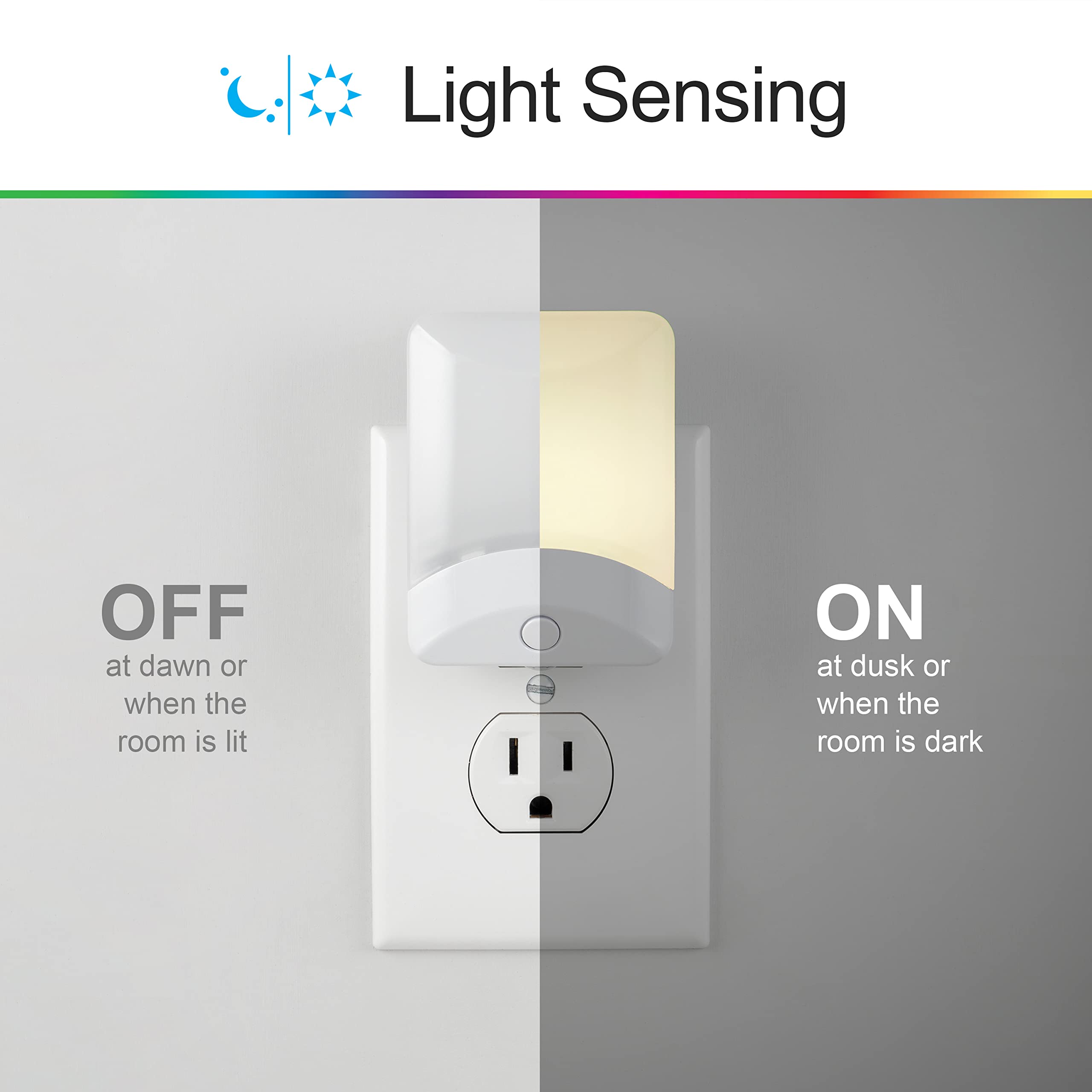 GE Color-Changing LED Night Light, Dusk to Dawn Sensor, 2 Pack, Plastic, Model 46722, Ideal for Kids and Adults, Vibrant Ambient Lighting