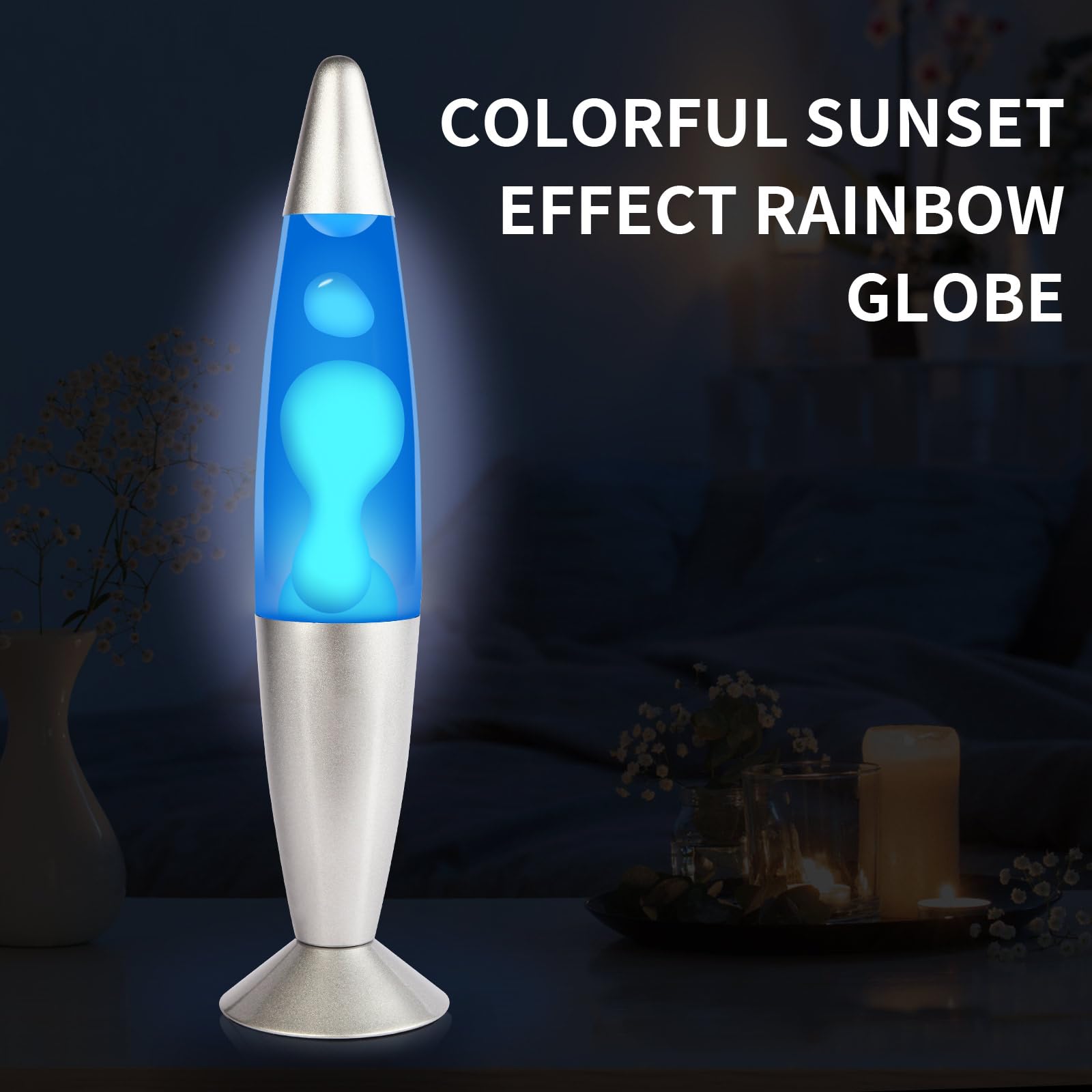 16Inch Beautiful Liquid Lamp, Relaxing Night Light Home D  cor Motion Lamp for Living Room Office Bedroom Lamp for Adults, Teens