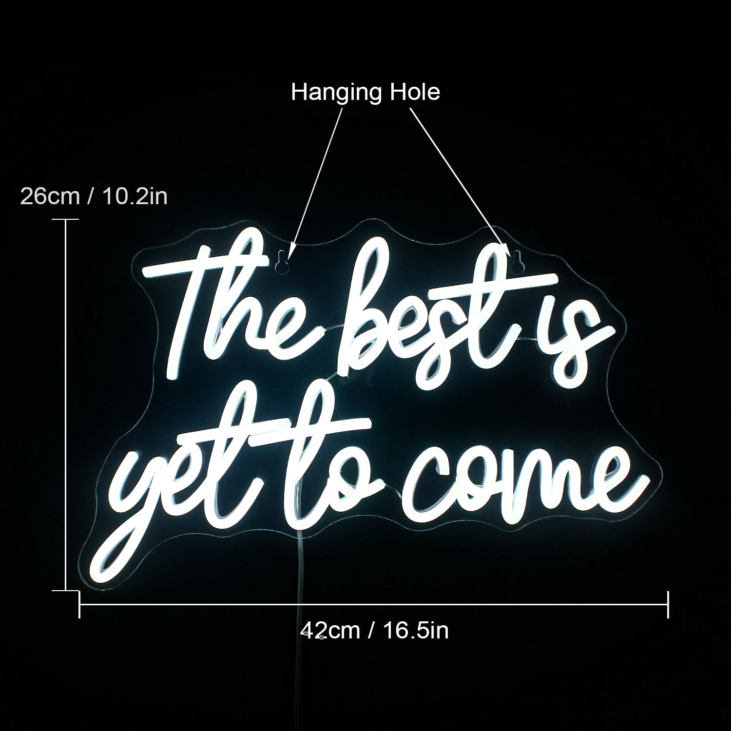 FAXFSIGN Neon Sign - The Best Is Yet to Come LED Wall Decor, 16.5in x 10.2in, Colorful, USB Light for Bedroom, Home, Bar, Parties