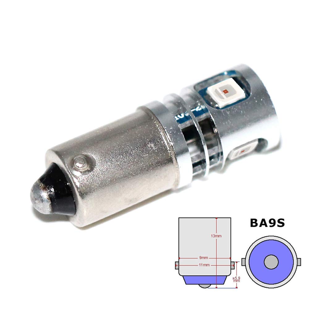 Phinlion Super Bright 2835 5-Smd 57 1816 1891 1893 3886X 64111 Ba9 Ba9S Led Red Bulbs For Courtesy Interior Dome Map Reading Glove Box License Plate Radio Lights