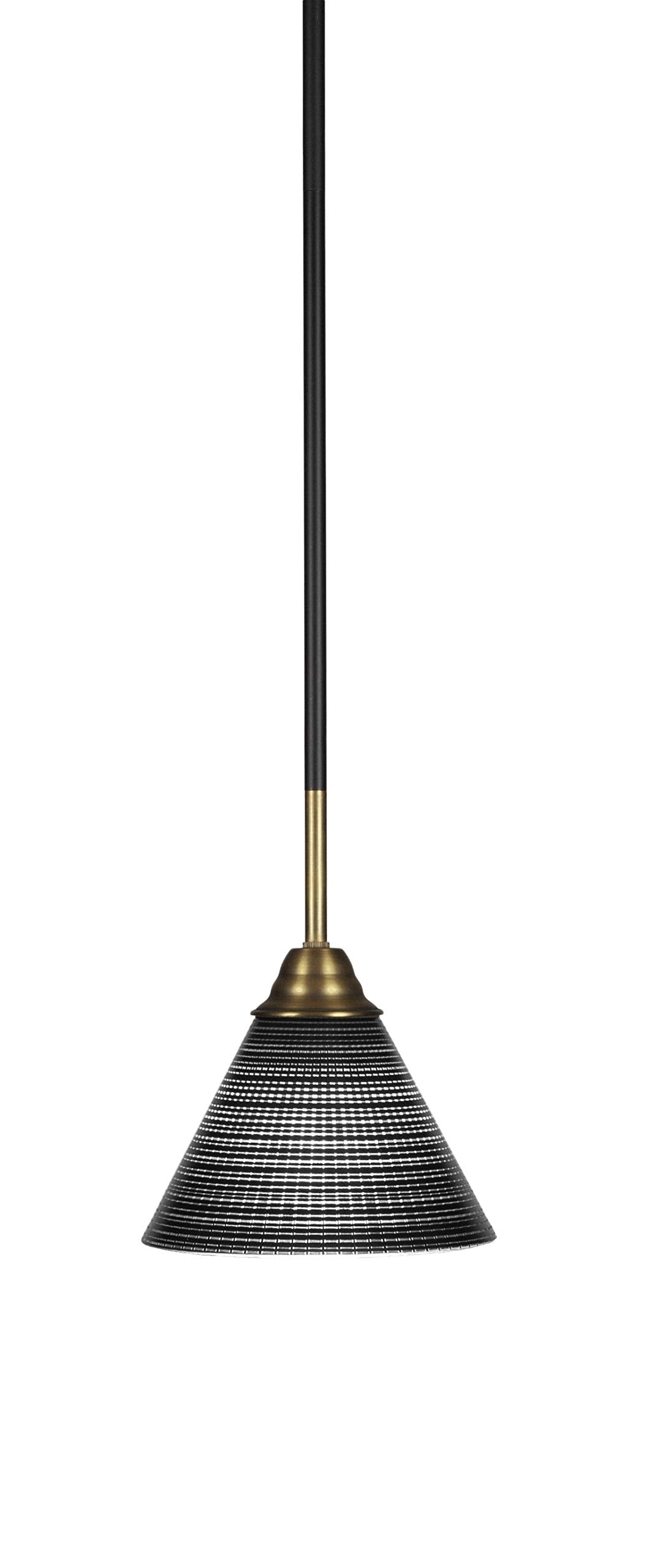 Toltec Lighting Paramount 1 Light Mini Pendant in Matte Black & Brass (3401-MBBR-4059)