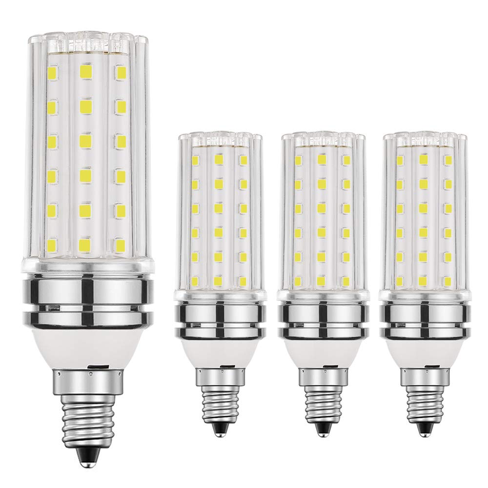 Bogao E12 Led Bulb, 12W White 6000K Led Bulbs, 80-100 Watt Light Bulbs Equivalent, E12 Screw Base,1200 Lumens Led Lights (4 Pack
