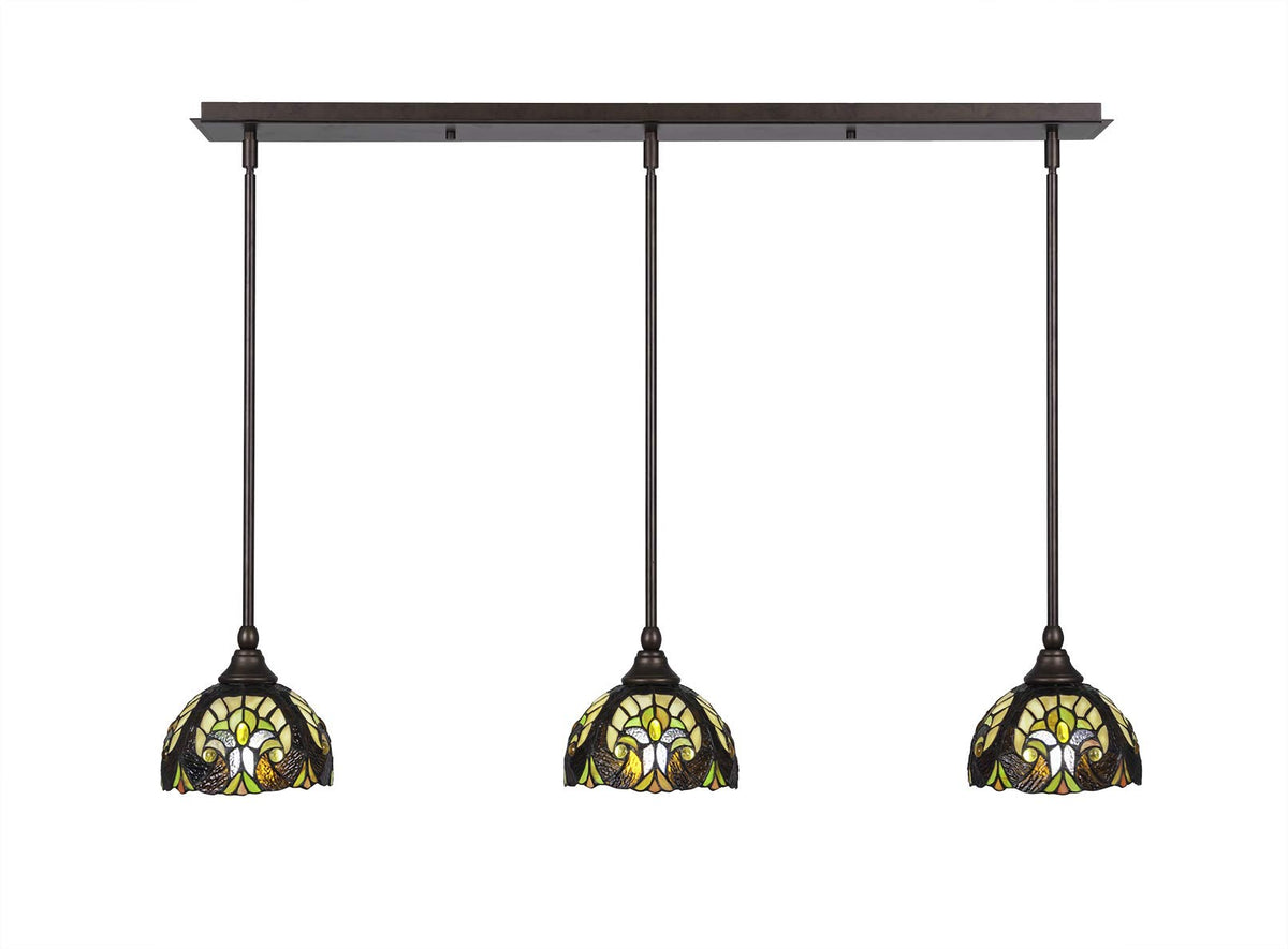 3 Light Linear Pendalier In Bronze (36-Brz-9945)