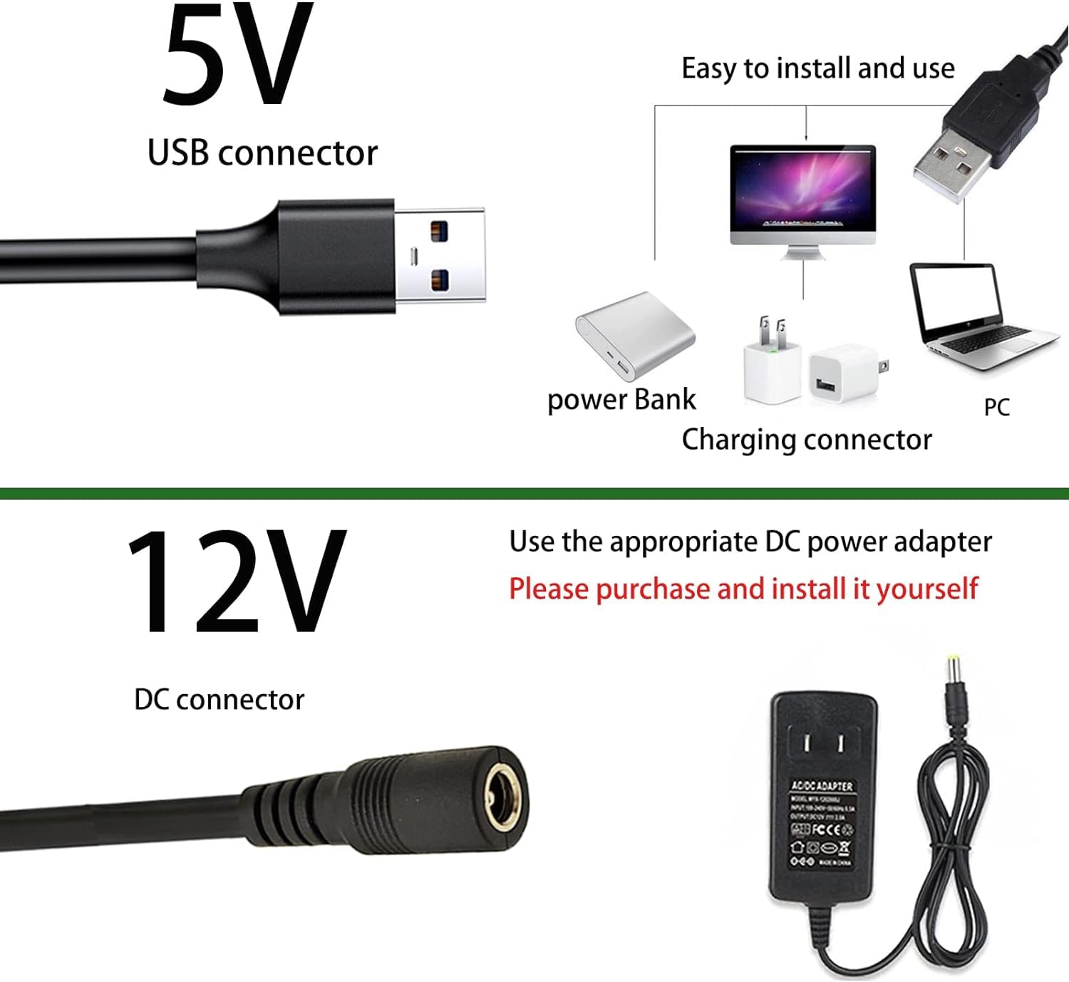 MDee COB LED Strip Light 4000K Nature White USB Powered 5V, 3.28ft/1m, CRI 90+, 800LM/m, 320 LEDs
