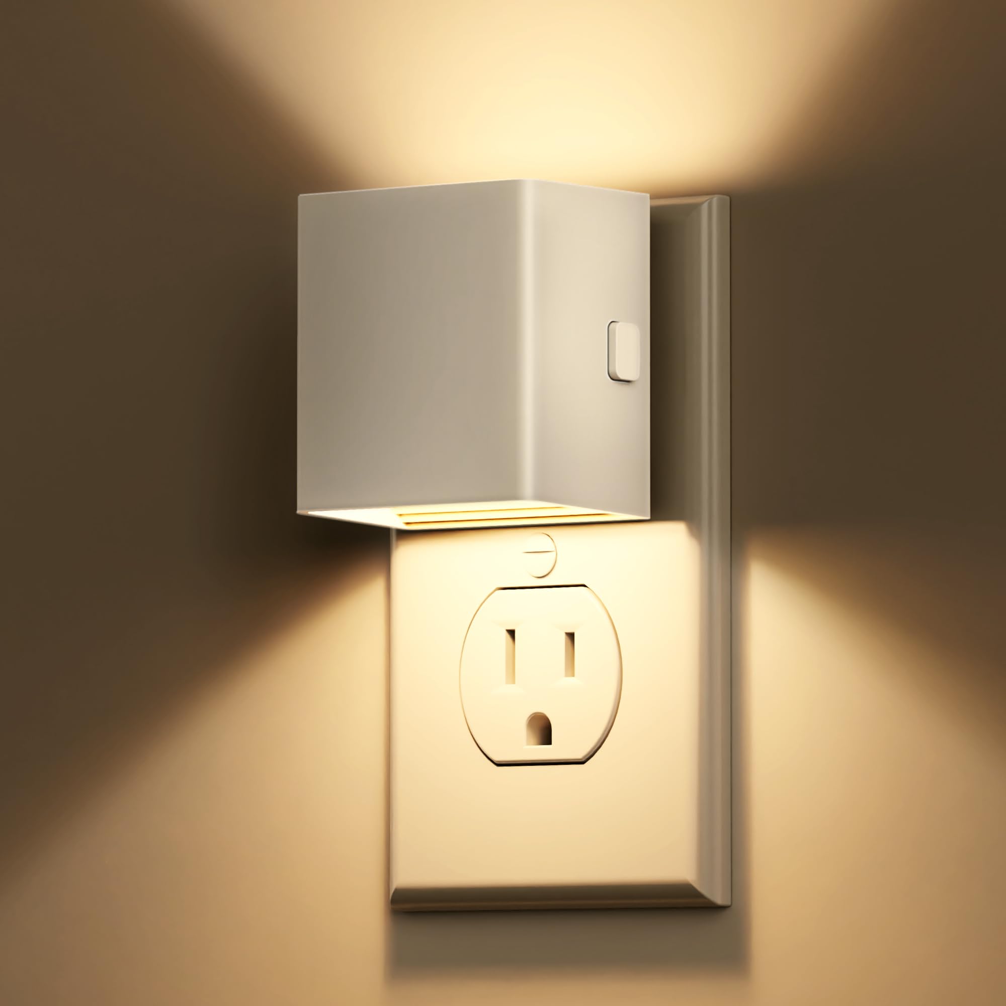 L LOHAS LED Night Light, 2 Pack Night Lights Plug into Wall, Dusk to Dawn Sensor, 0-100LM Adjustable Brightness, Soft White 3000