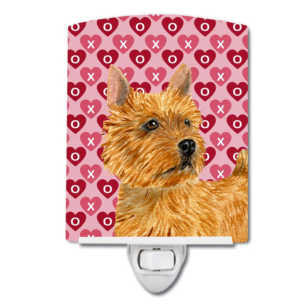 Carolines Treasures Ceramic Night Light, Norwich Terrier Hearts, UL-Certified, 6x4x3in, Multicolor, Model SS4499CNL