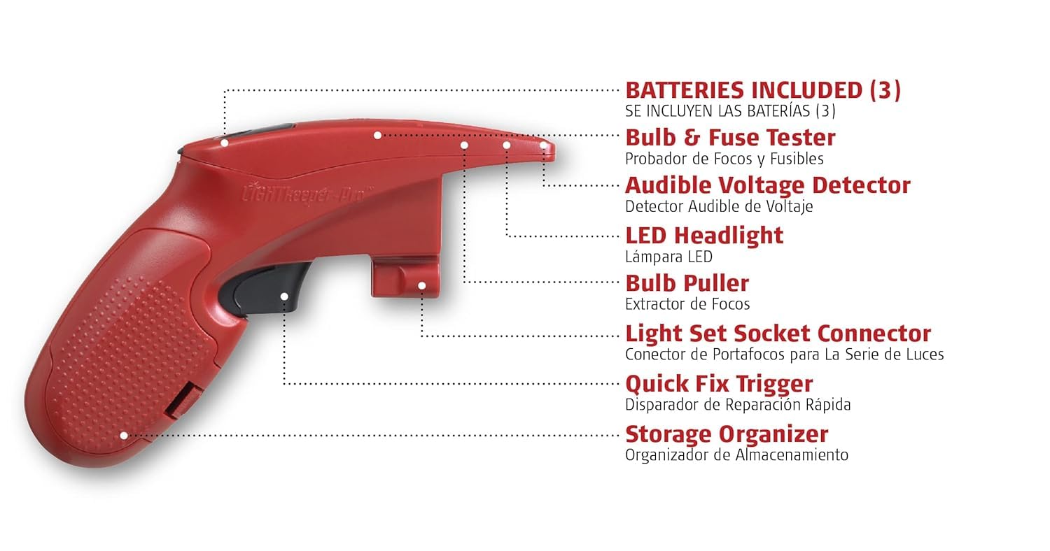 Light Keeper Pro - The Complete Tool For Repairing Incandescent Christmas Holiday Light Sets | Bonus Extra 50 Replacement Bulbs