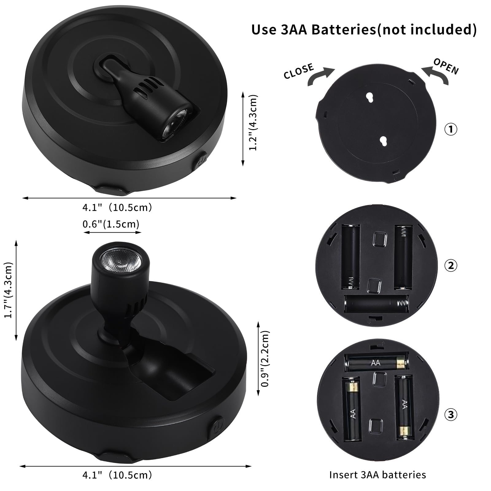 Hofuy 2-Pack Cordless Spotlight Battery Operated Picture Lights, Led Display Puck Lights With 2 Remote, Dimmable Accent Lighting