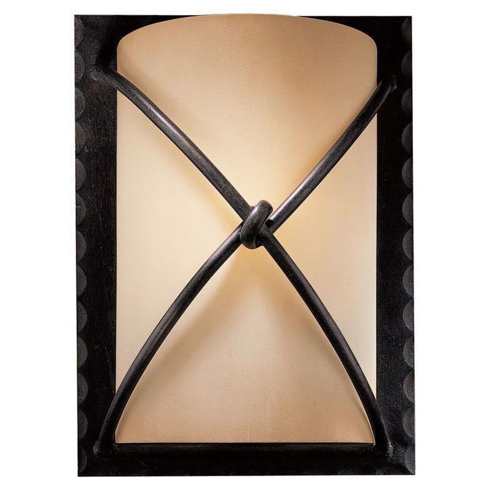 Minka Lavery Aspen II Wall Sconce, 1-Light, 100W, 9.25inH x 12.5inW, Alloy Steel, Aspen Bronze, Model 1972-