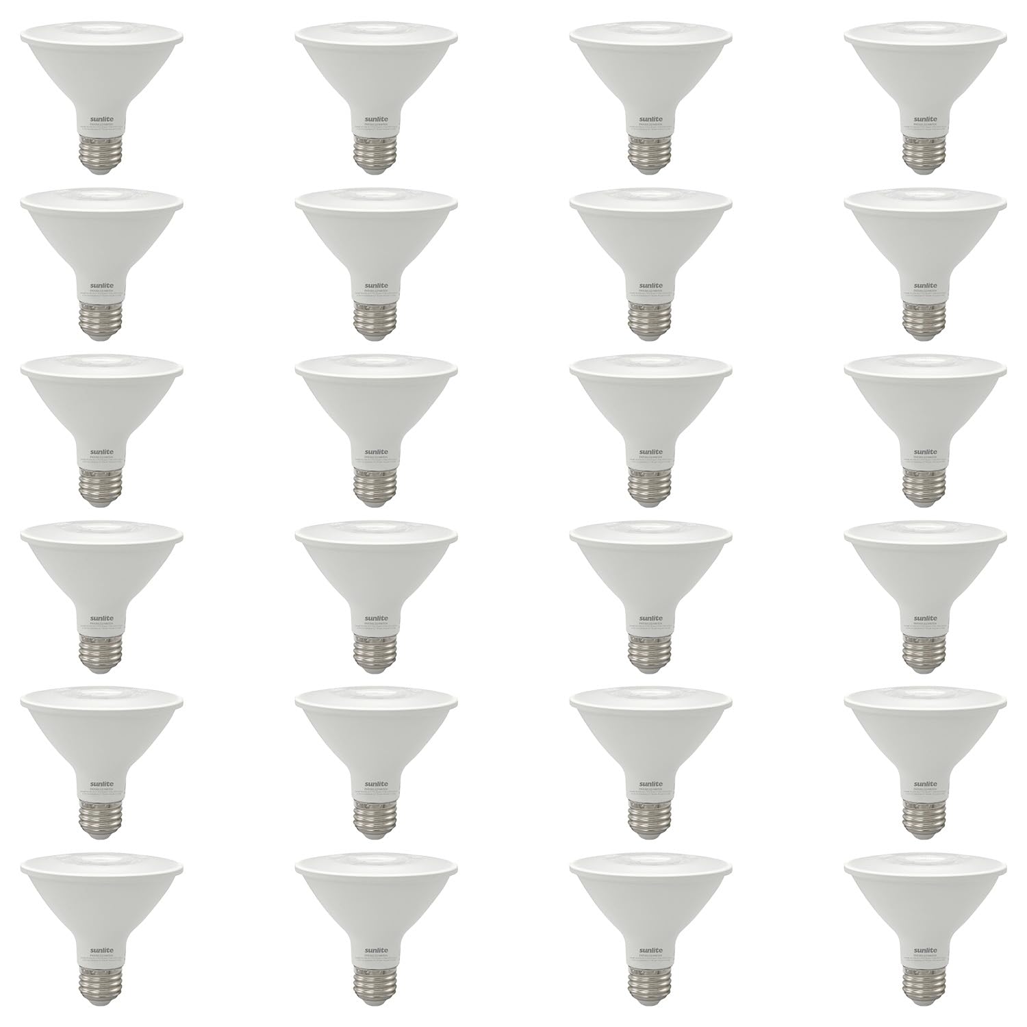 Sunlite Reflector Par30 Led Bulb  Spotlight  9W (75W=)  750 Lmns  Medium E26 Base  90 Cri  Dimmable  Decorative Track Lighting Use  Etl  Title-20 Compliant  Bulk  24 Pack  50K-Daylight