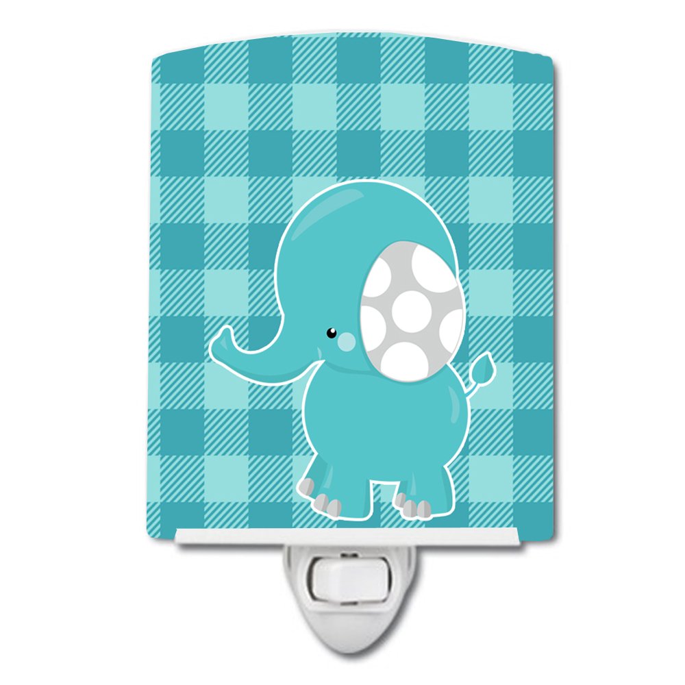 Carolines Treasures BB6841CNL Striped Elephant Ceramic Night Light Compact, ULCertified, Ideal for Bedroom, Bathroom, Nursery,