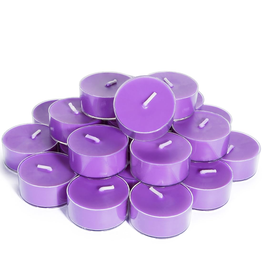 DEYBBY Natural Lavender Scented Soy Wax Tealight Candles Bulk, Aromatherapy Luxury Tea Candle Set of 24-4 Hour Burning Great Gift
