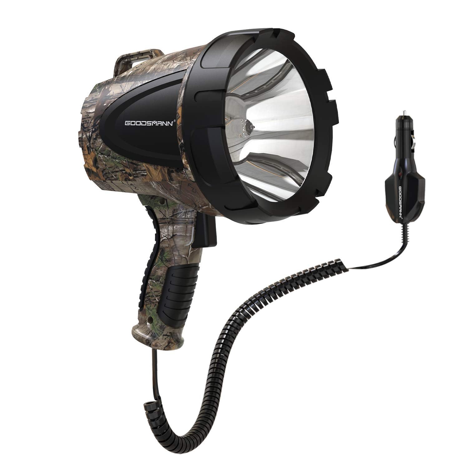 GOODSMANN Spotlight Camo Hunting Spot lights 12 Volt Marine Spotlight Tacticpro 1500 Lumen Realtree® Xtra Halogen Boat Spotlighting 9924-H102-01