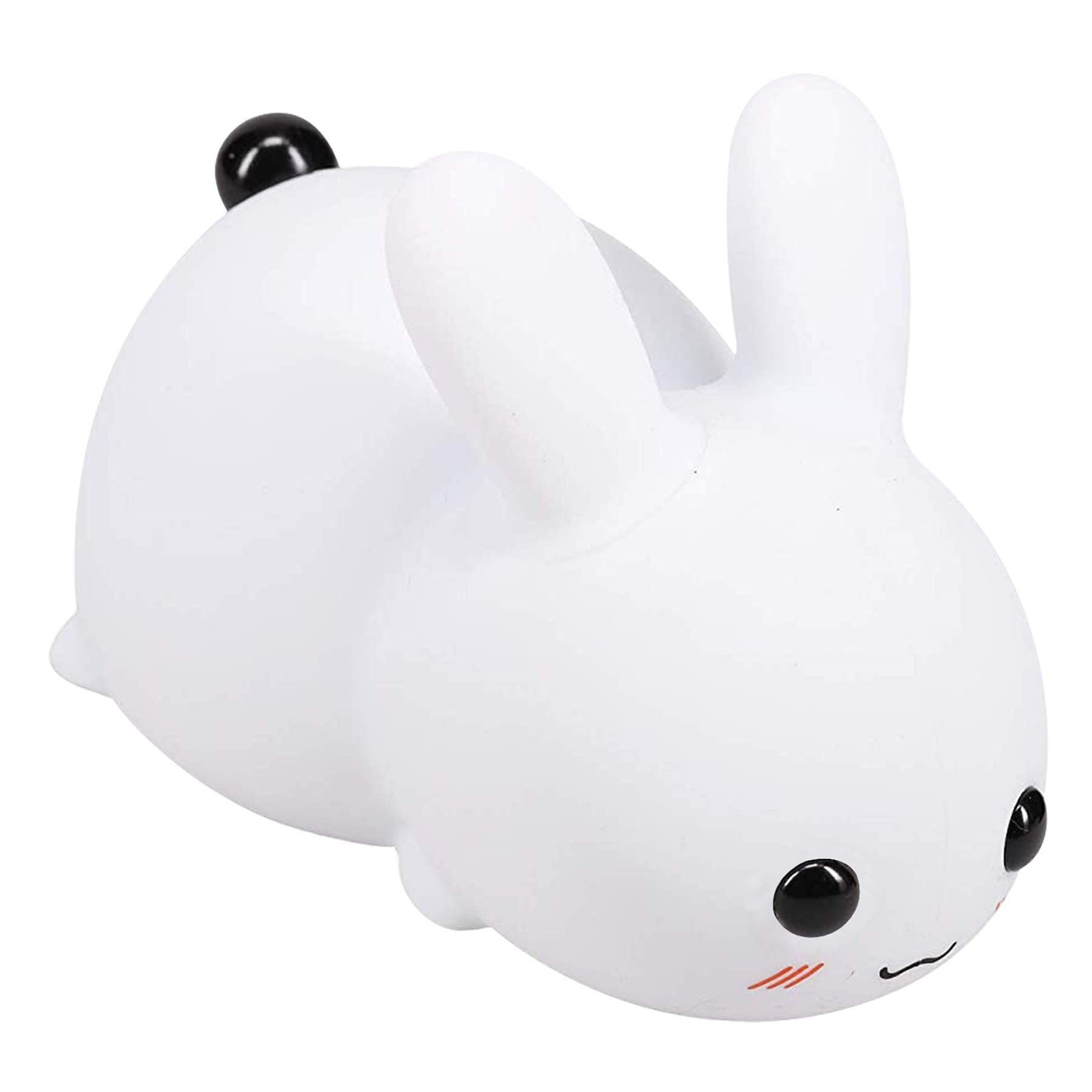 Qanyi Kawaii Bunny Night Lights For Kids, 7 Color Light Silicone For Baby Nursery, Portable Usb Rechargeable Bedside Lamp For To