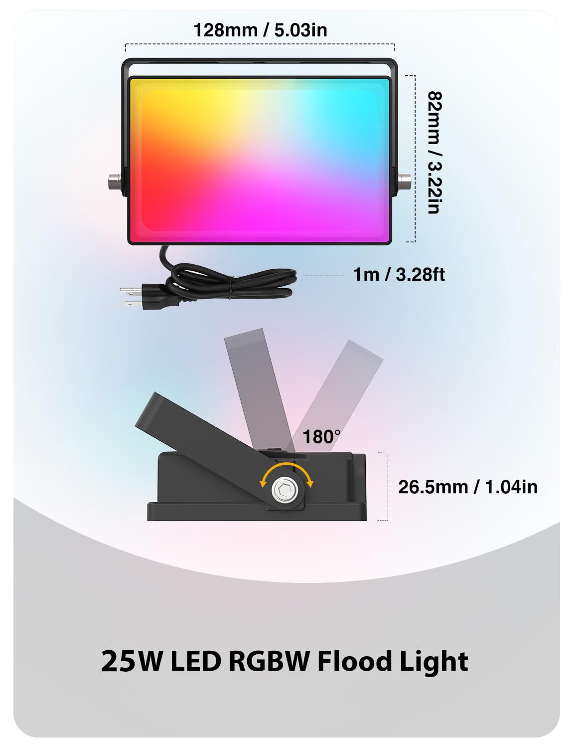 Onforu Rgbw Led Flood Light - 160W Equivalent, Color Changing, Remote Control, Ip66, Black, Model G20Rgbw, For Indoor/Outdoor Events