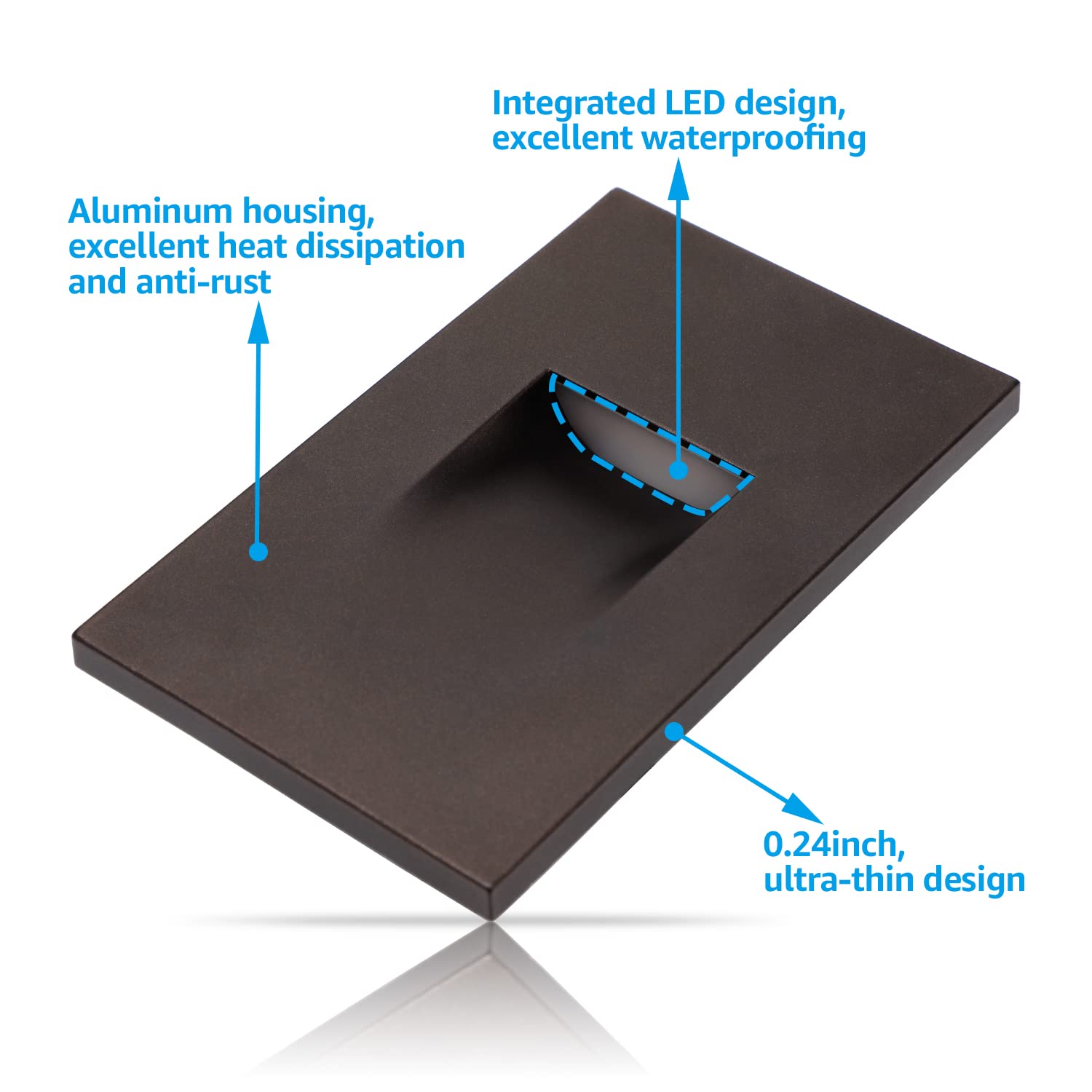 LEONLITE 12-Pack LED Step Lights, Dimmable 3.5W, 110lm, IP65 Waterproof, Aluminum, 2.88 Inch, Oil-Rubbed Bronze