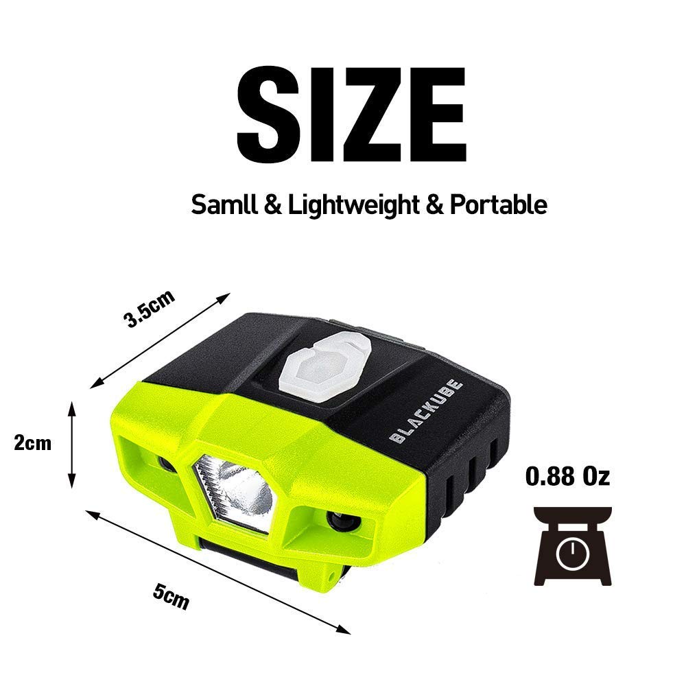 BLACKUBE Cap Light - 2PCS Black & Green, ABS Material, Model USHL