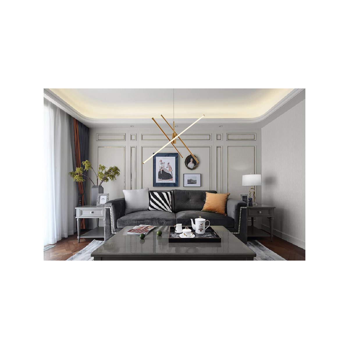 Living District Sonya 3-Light Modern Aluminum Pendant in Gold
