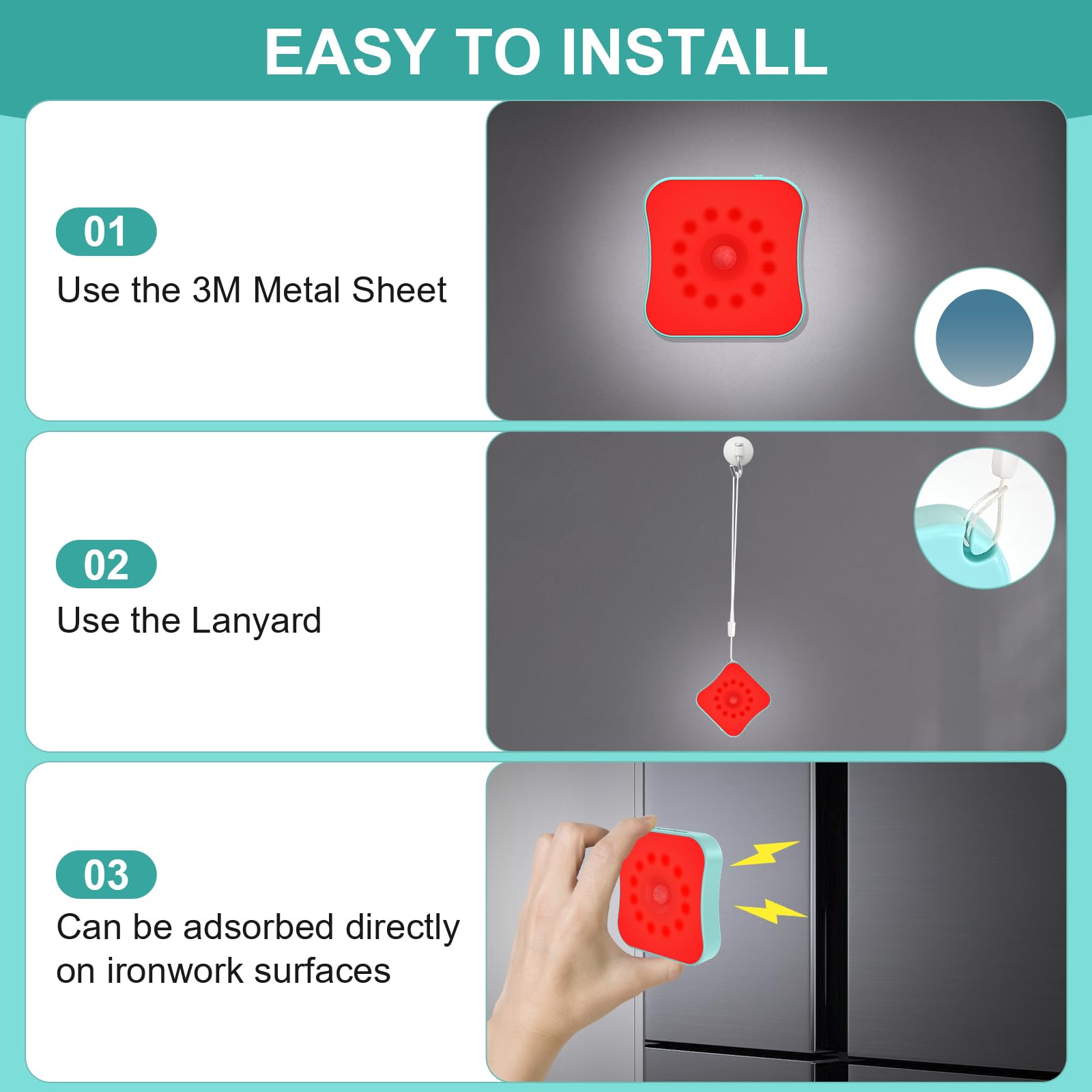 ZOCIFINER Rechargeable Red Night Lights with Motion Sensor, Magnetic Stick-On Design for Bathroom, Bedroom, and Stair - 4 Pack