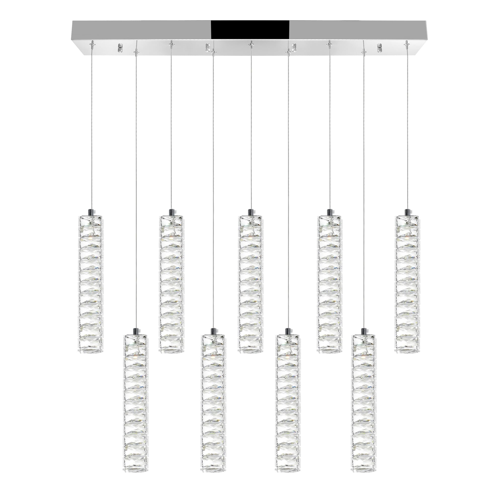 CWI Lighting Celina LED Chandelier, Chrome Finish, 32 inches, Model 1046P32-9-601-RC, Metal Material
