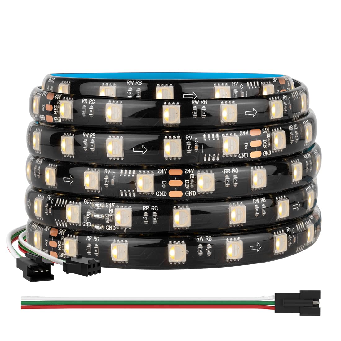 BTF-LIGHTING WS2814 RGBW LED Strip 16.4FT 60LED/m DC24V IP65 Dream Color Flexible Strip