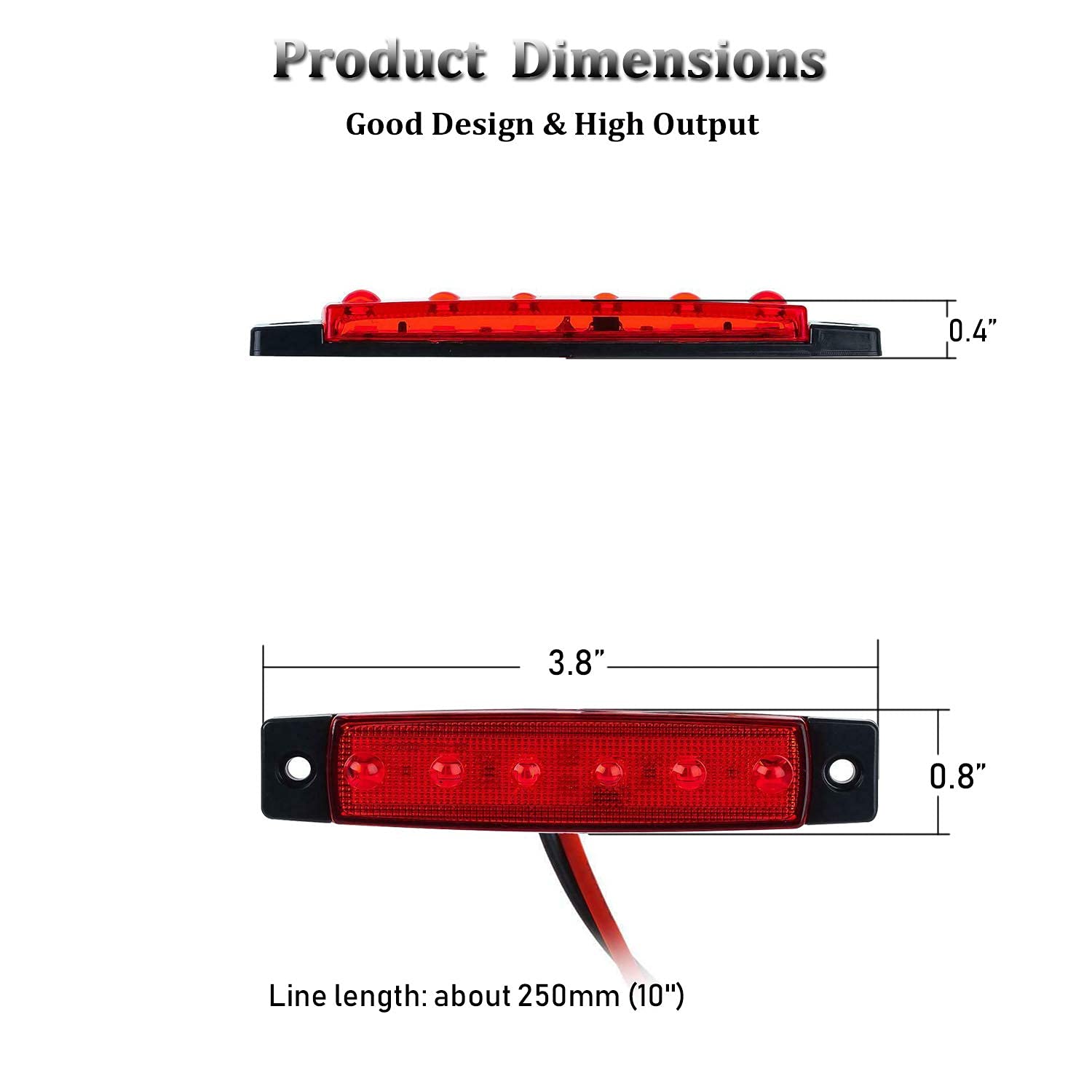 PSEQT LED Boat Interior Lights - Waterproof Courtesy Light Strip - Red - 10PCS - PC Lens for Fishing, Pontoon, Kayak, Yacht, Sailboat