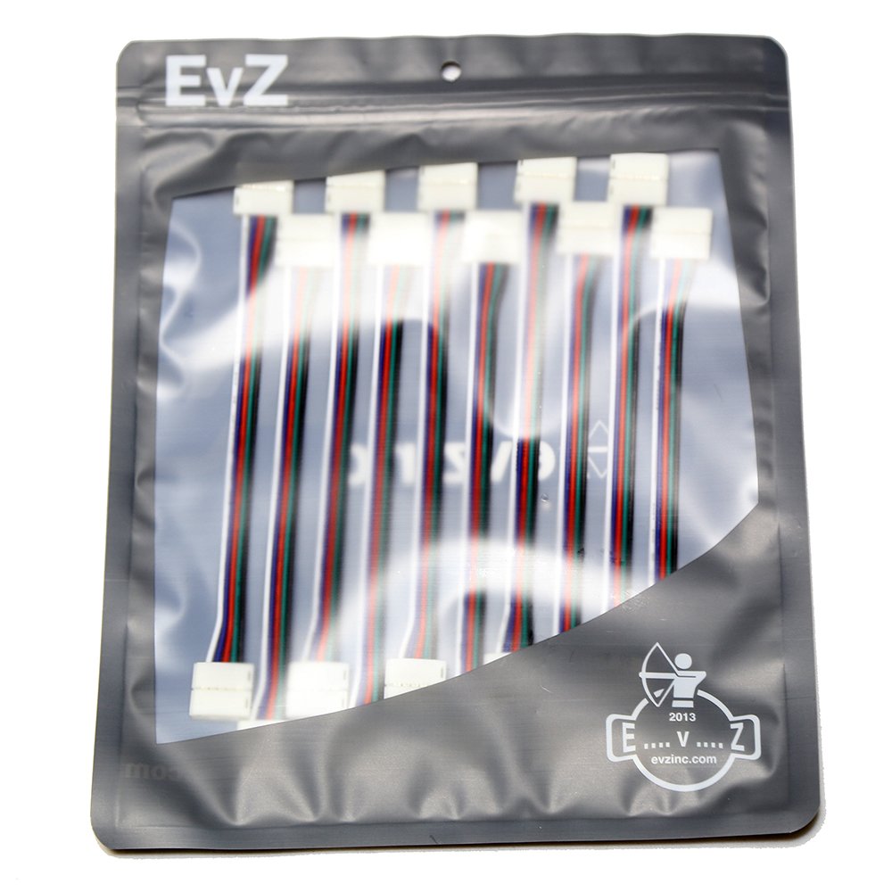 EvZ 10PCS LED 5050 RGBW Strip Light Connector 5 Pin Jumper 12mm Wide Black