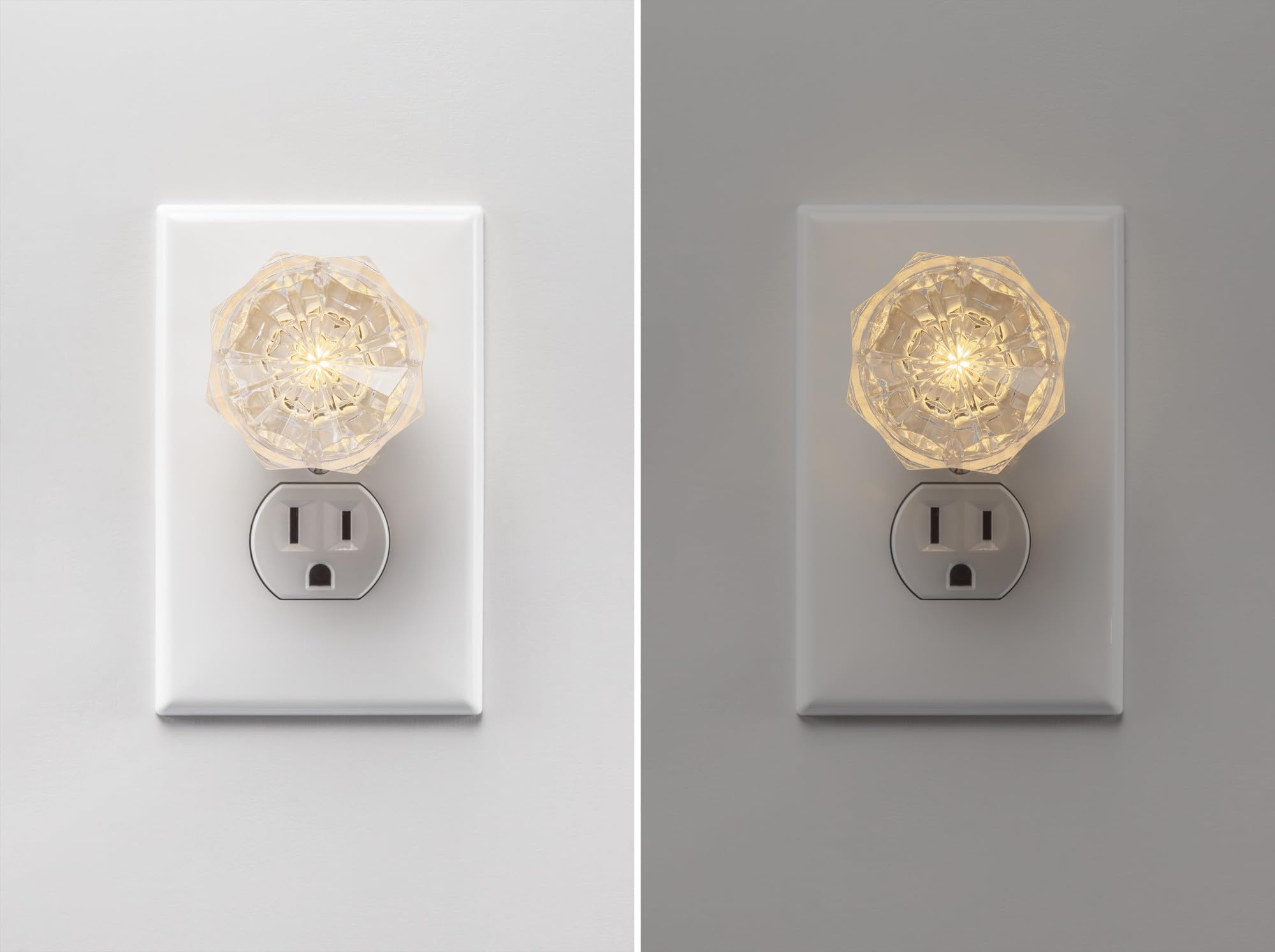 GE Jewel LED Night Light, Plug-in, Warm White, 4 Pack, UL-Certified, Energy Efficient, Ideal for Bedroom, Bathroom, Nursery, Model 85094