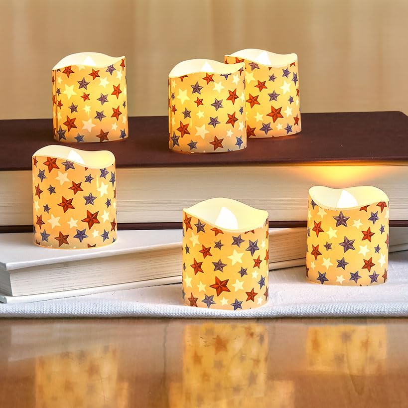Set of 6 Themed Tealight Candles - Patriotic