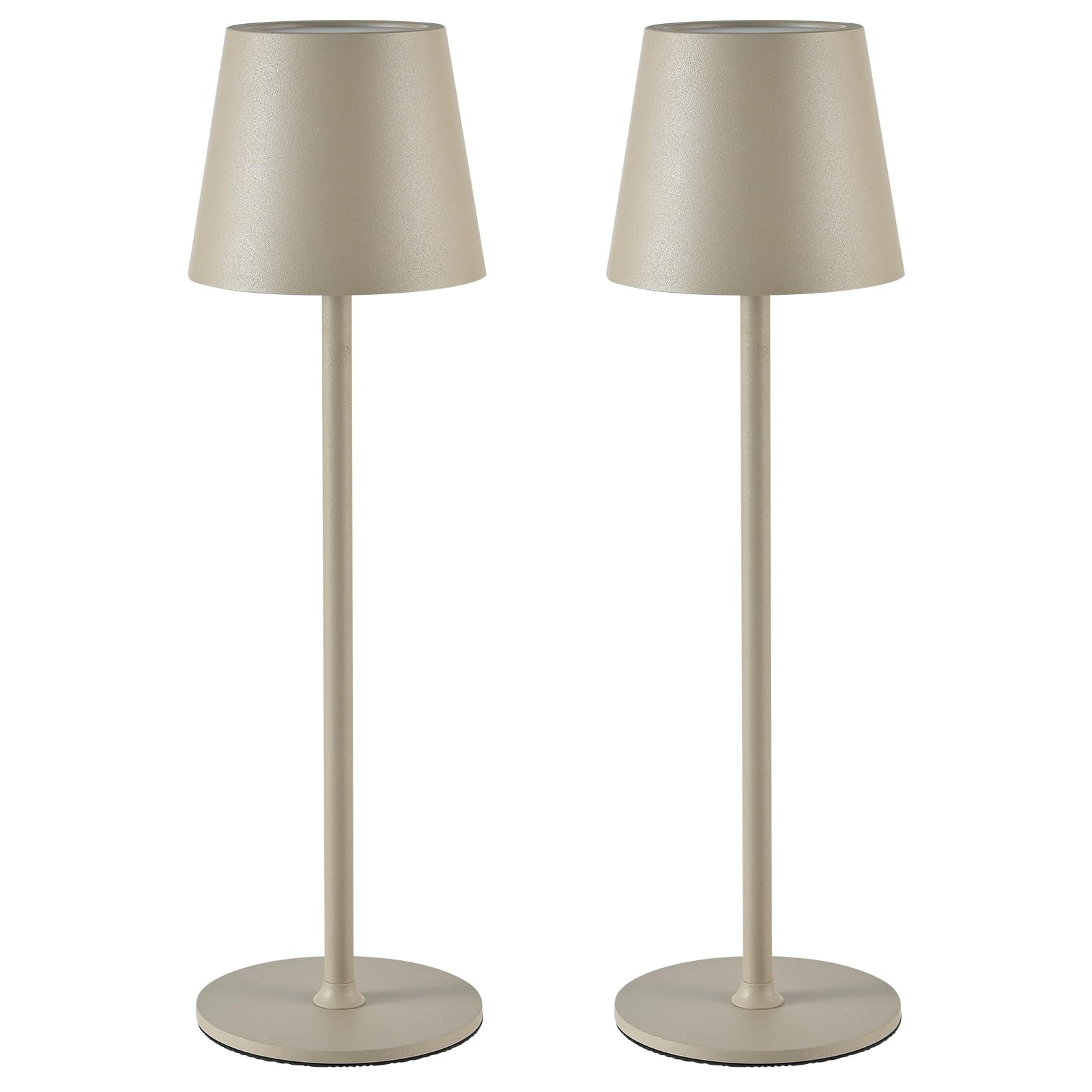 BGFHome Cordless LED Desk Lamp, 5000mAh Rechargeable, Touch Night Light, Minimalist Design, Beige, 2 Pack