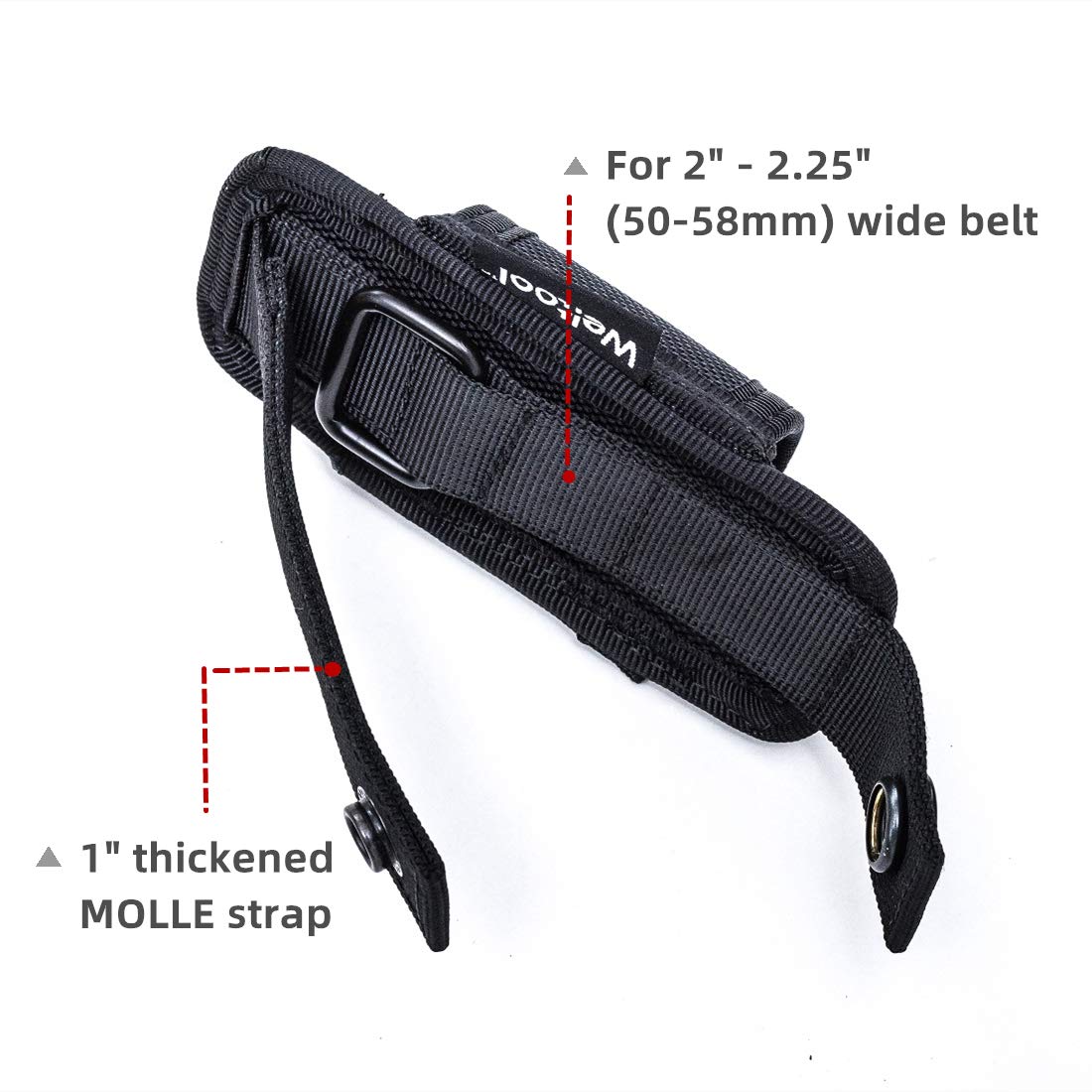 Weltool Open Top Flashlight Holster for MAGLITE & Streamlight, Nylon, FH3, 1.15-1.25in Dia, Black