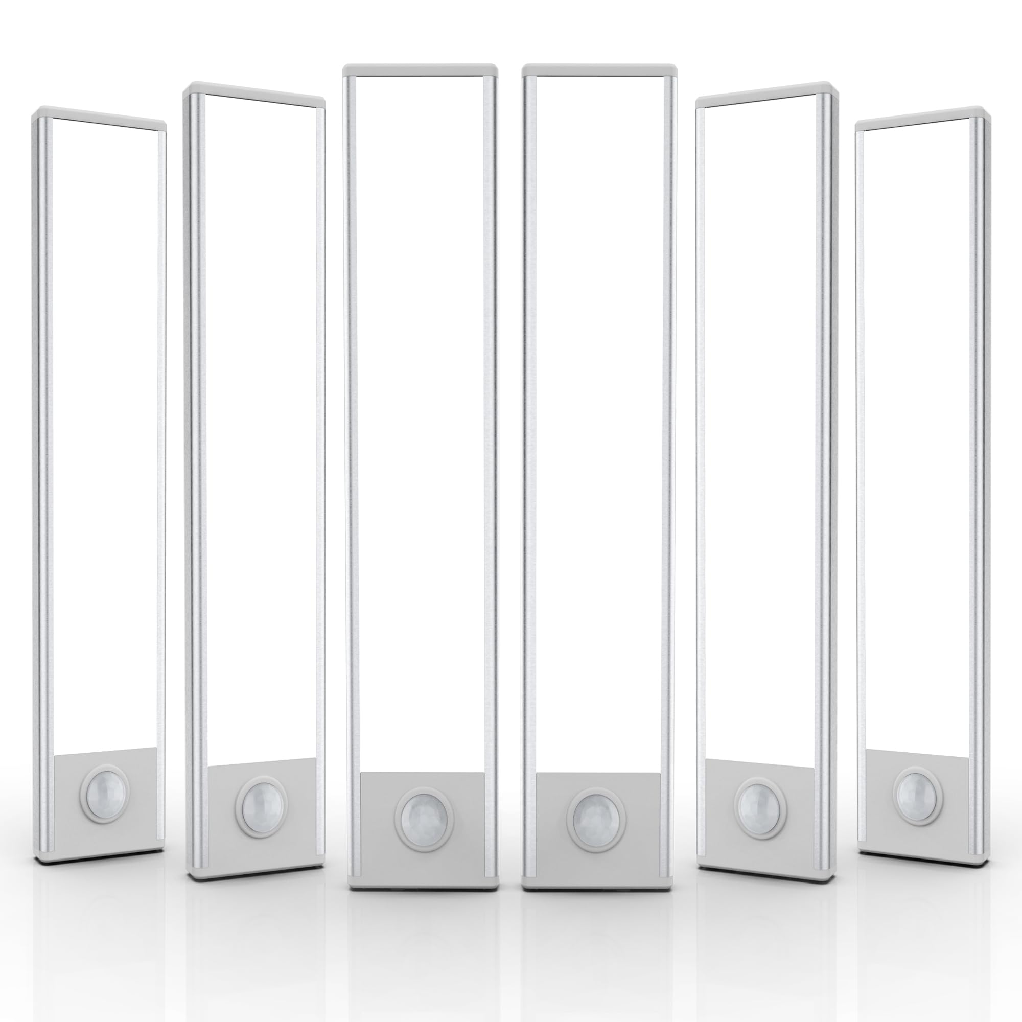 AVEVA 6 Pack Under Cabinet Lights, 32 LED Motion Sensor, Rechargeable, 8 inch, White Light, Model AVEVA-01, Battery Operated