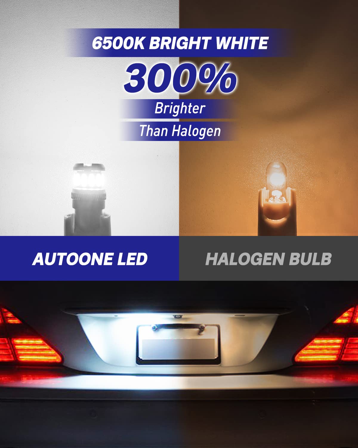 Autoone 194 Led Bulb, License Plate Light 300% High Brightness T10 168 2825 W5W Led Bulbs For Dome Map Door Courtesy Interior Ca