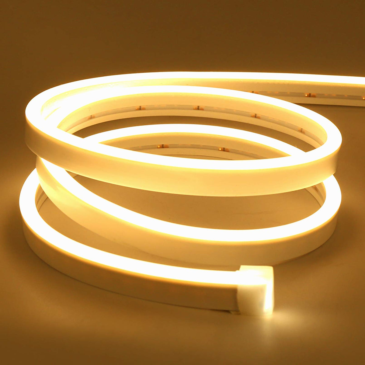 Lamomo Led Neon Flex, 16.4Ft/5M Warm White Neon Light Strip,12V Flexible Waterproof Neon Led Strip,Silicone Led Neon Rope Light
