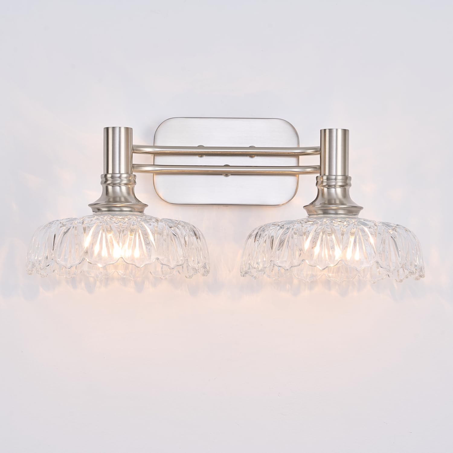 ZILANL Brushed Nickel Bathroom Vanity Light Fixtures Modern 2-Light Vanity Lights Bathroom Lighting Vintage Wall Sconces for Pictures Mirror Hallway Bedroom