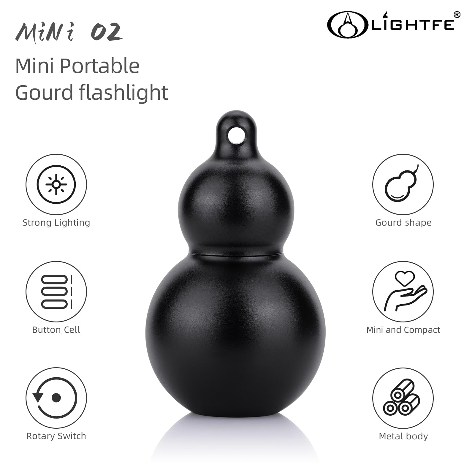 Lightfe Mini Flashlight Keychain Jewelry Mini Light Handheld Emergency Light (Mini02 Black)