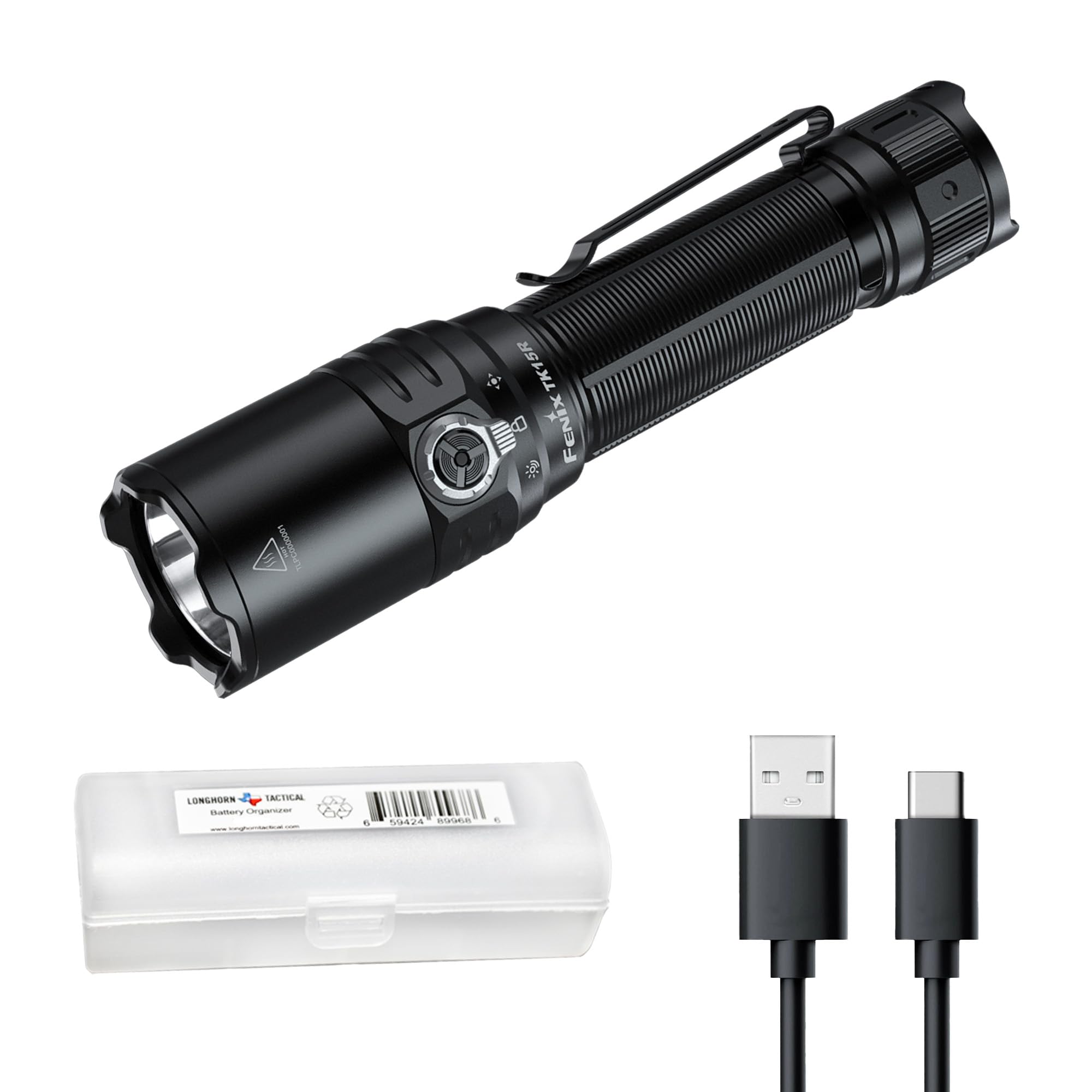 Fenix TK15R 3200 Lumen Tactical Flashlight, USB-C Rechargeable, Adaptive Brightness (IRIS X), 530 Yard Beam, Duty Mode with Lume